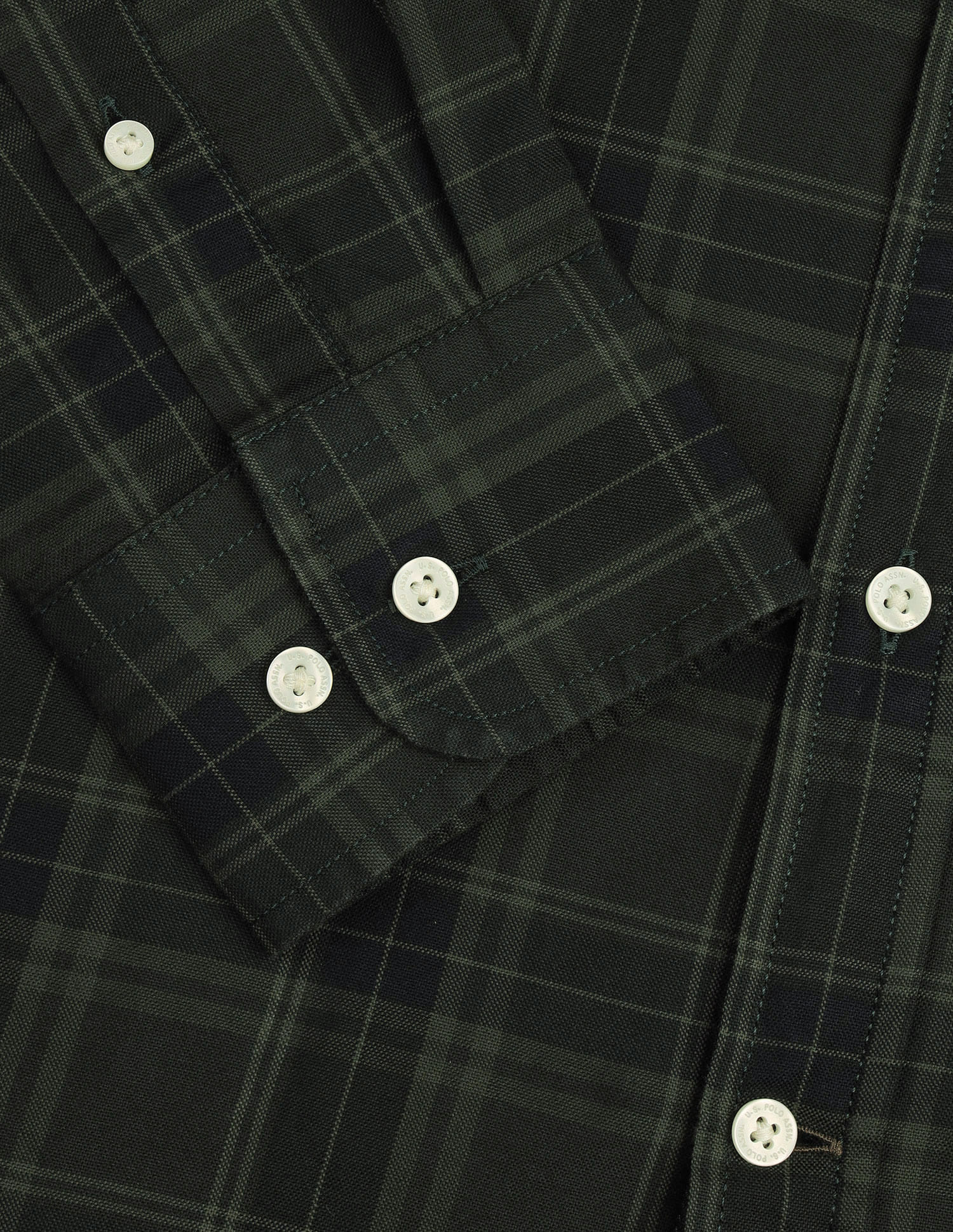 Tartan Checked Tailored Fit Shirt Green - U.S. Polo Assn. India | Large