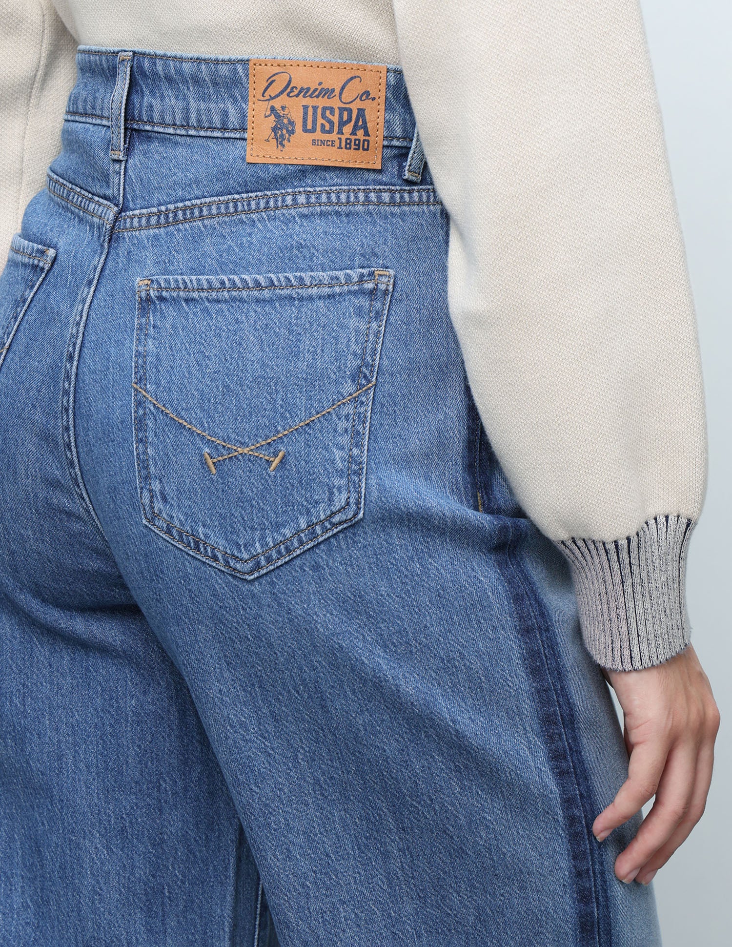Wide Leg Fit Blue Jeans Blue - U.S. Polo Assn. India | Large