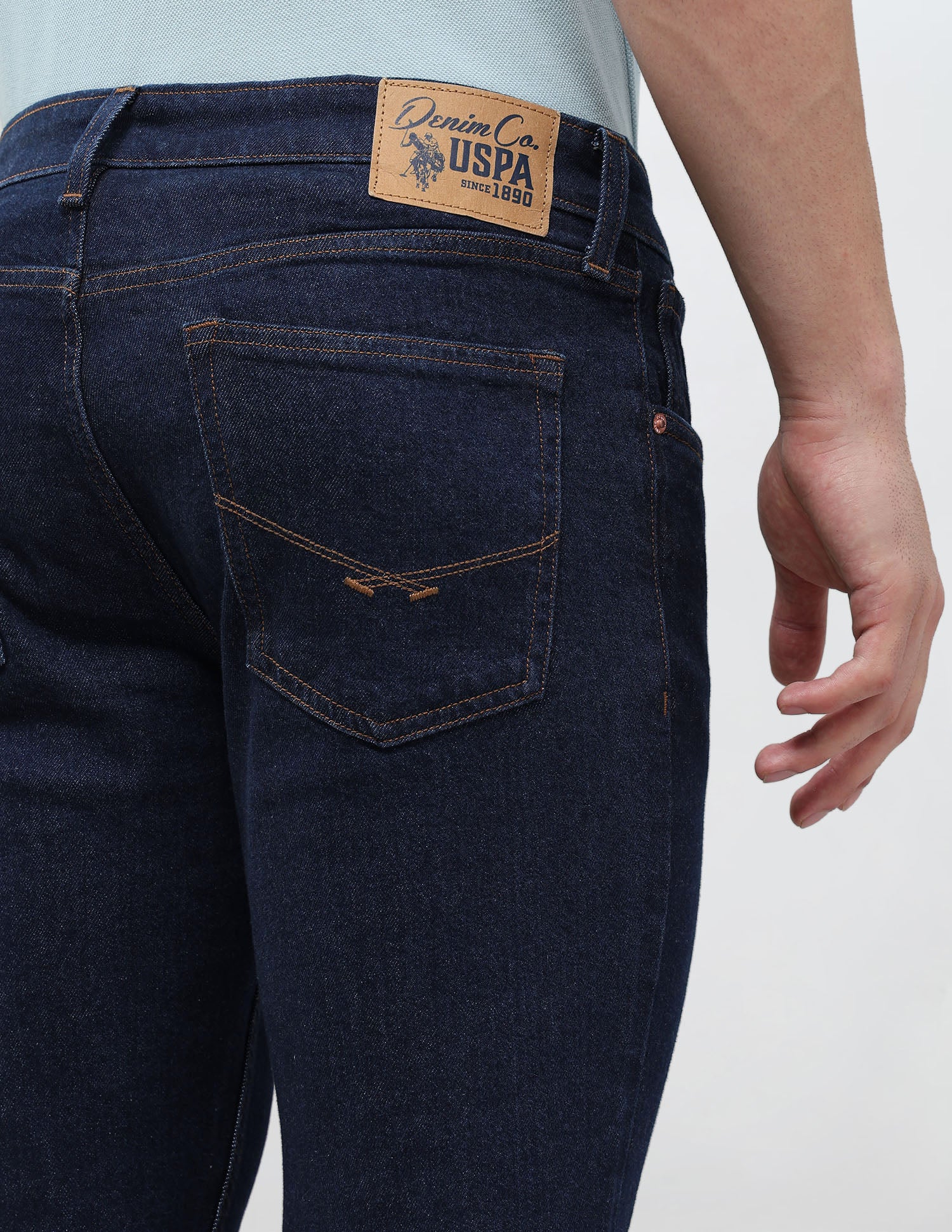 Brandon Slim Tapered Fit Blue Jeans Dark Blue - U.S. POLO ASSN. | Large