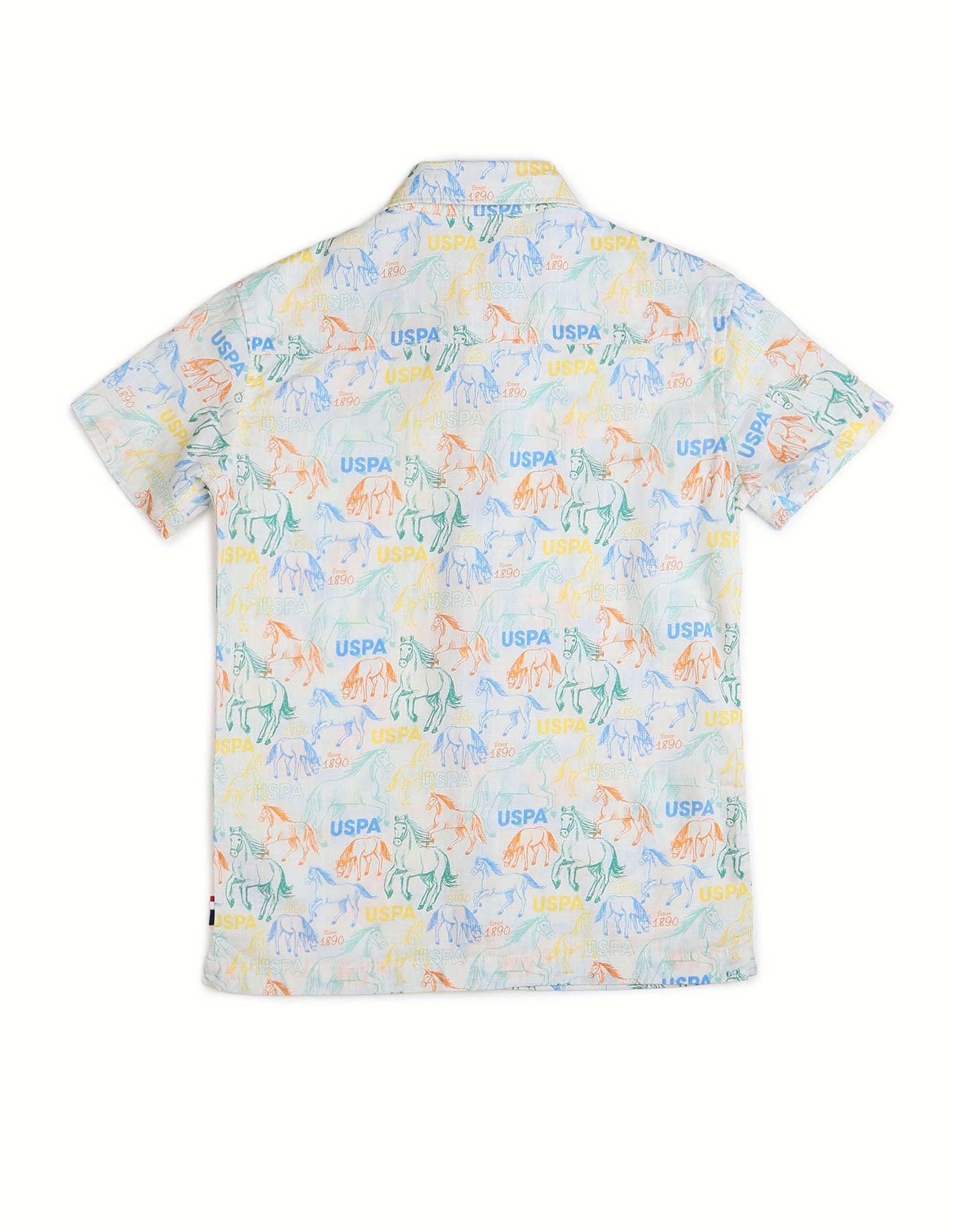 Boys All Over Printed Pure Cotton Shirt White - U.S. POLO ASSN. | Large