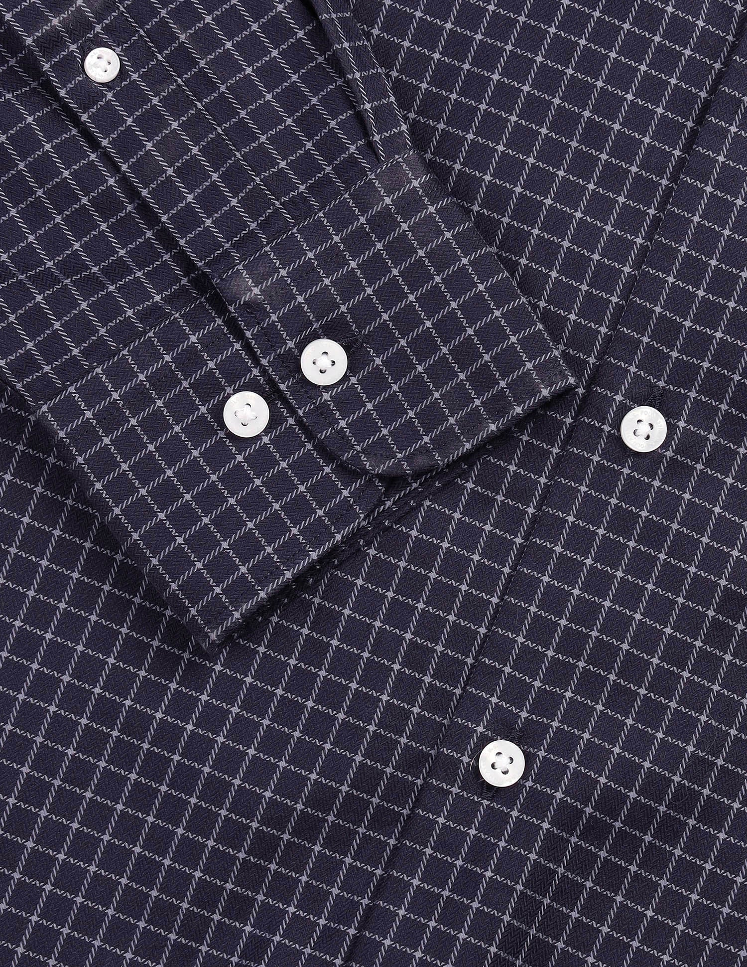Twill Self Design Graph Checked Shirt Purple - U.S. Polo Assn. India | Large