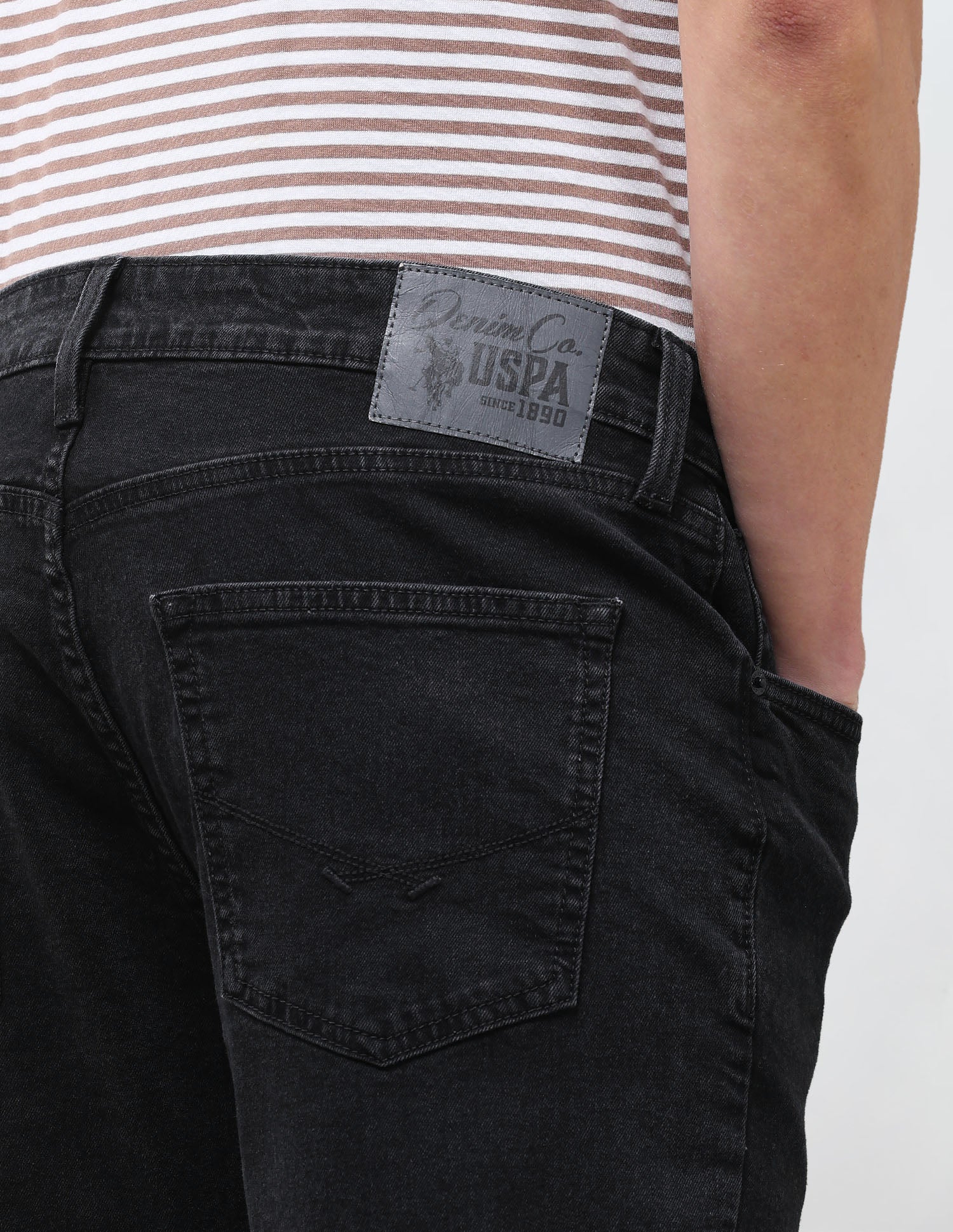 Cole Comfort Cropped Fit Black Jeans Black - U.S. Polo Assn. India | Large