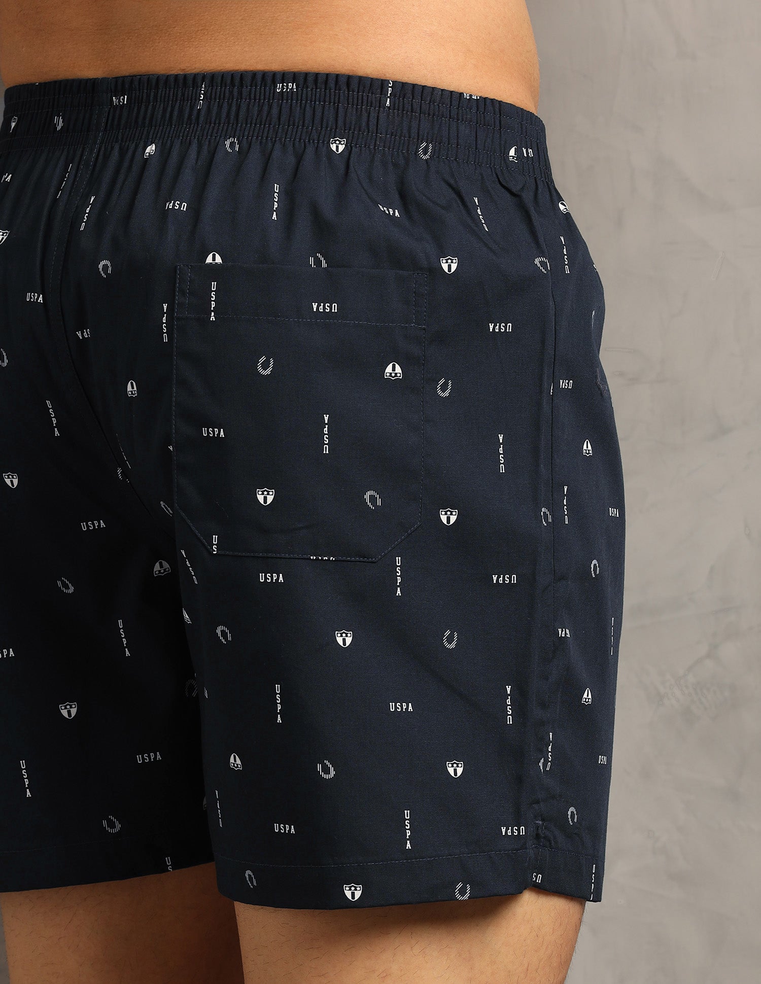 Pure Cotton Printed I657-PR Boxers - Pack Of 1 Navy Elements - U.S. Polo Assn. India | Large