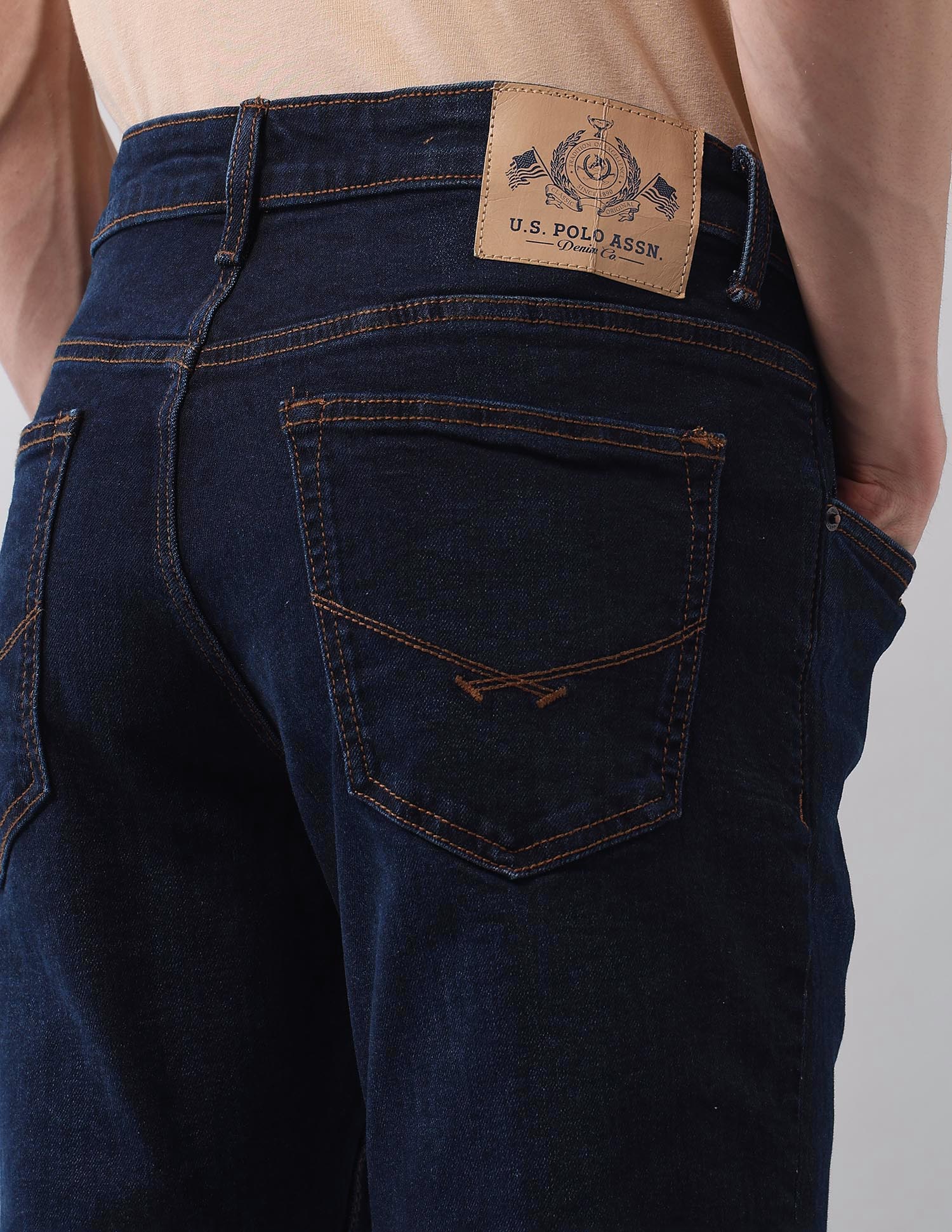 Brandon Slim Tapered Fit Blue Jeans Blue - U.S. POLO ASSN. | Large