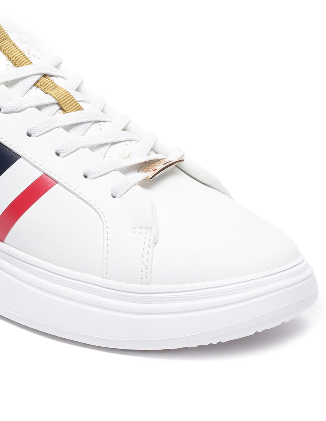 Women Brand Stripe Clara Sneakers Off White - U.S. Polo Assn. India | Large