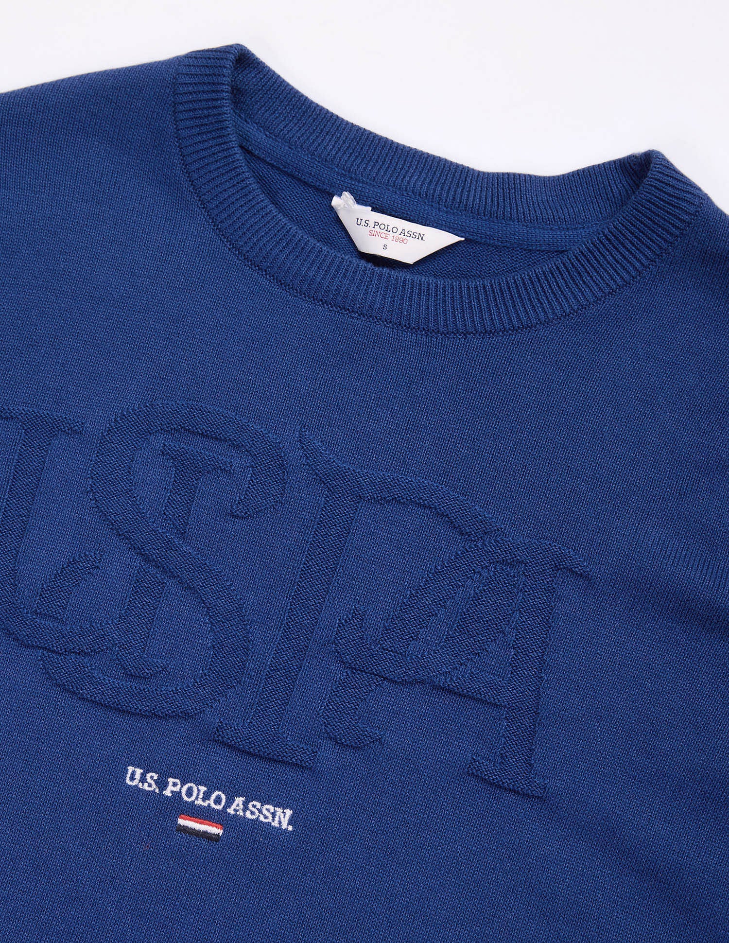 Regular Fit Flag Logo Sweater Blue - U.S. Polo Assn. India | Large