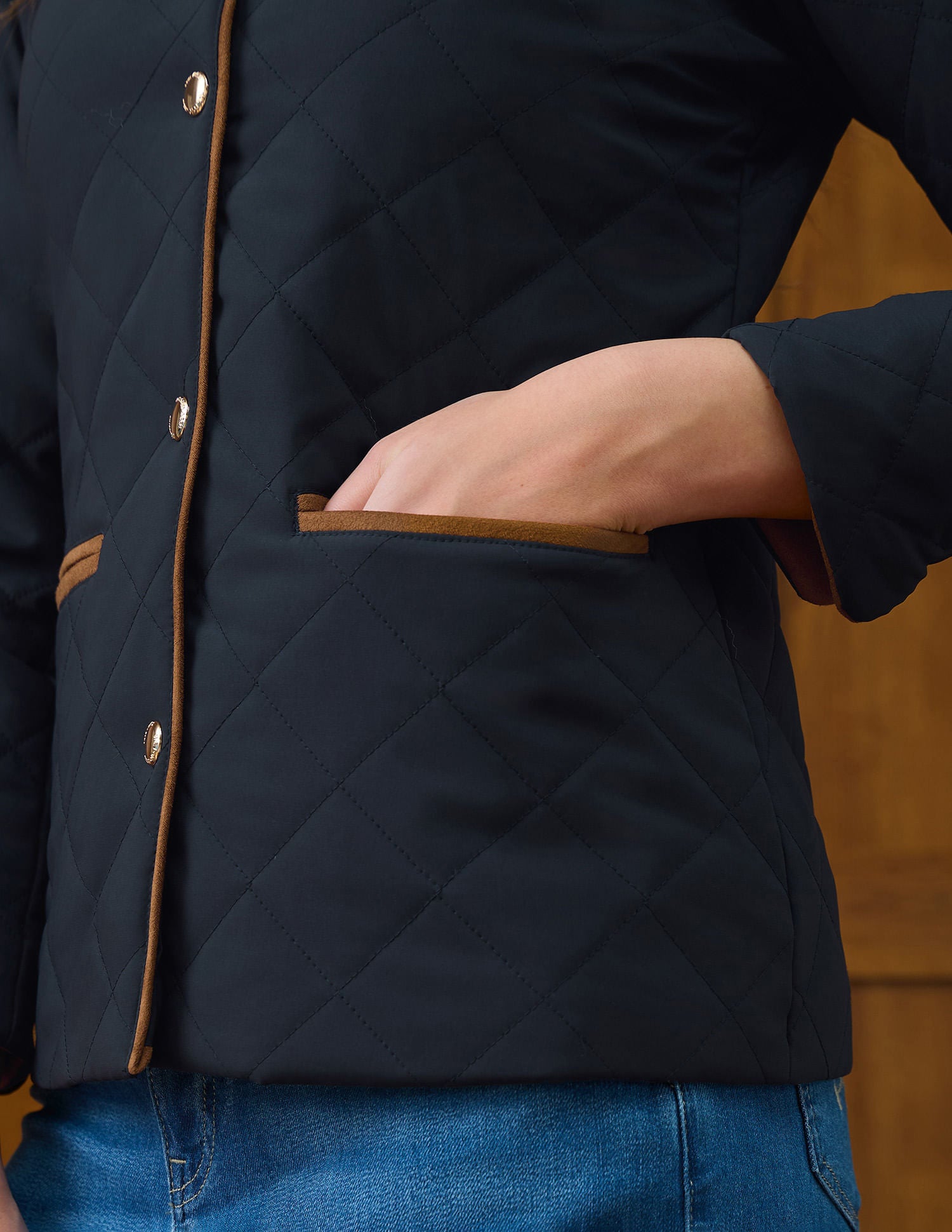 Solid Regular Fit High Neck Jacket Blue - U.S. POLO ASSN. | Large