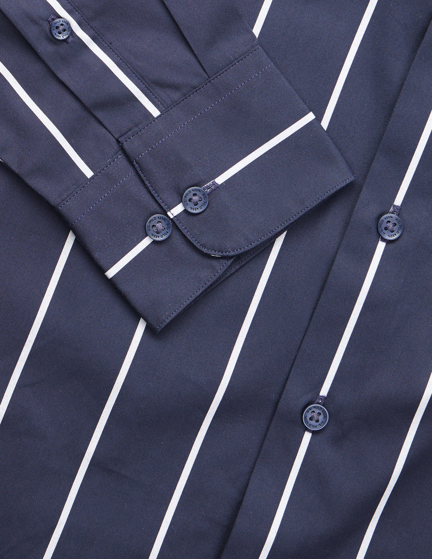 Pacho X Vertical Striped Tailored Fit Shirt Navy - U.S. POLO ASSN. | Large