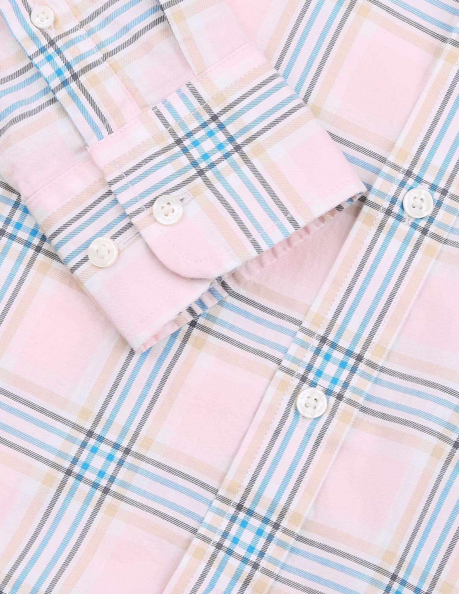 Plaid Checked Pure Cotton Shirt Pink - U.S. Polo Assn. India | Large