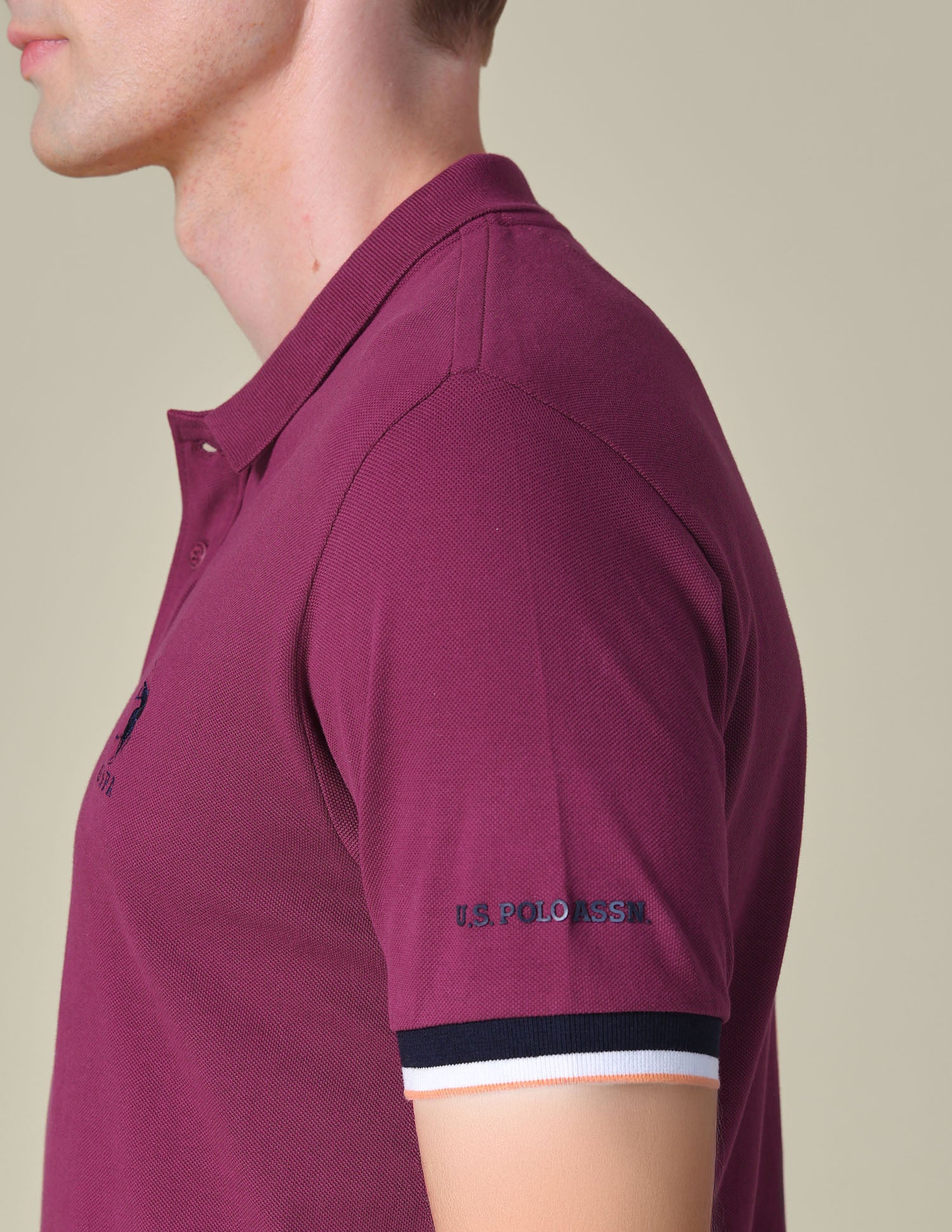 Solid Regular Fit Polo Shirt Wine - U.S. POLO ASSN. | Large