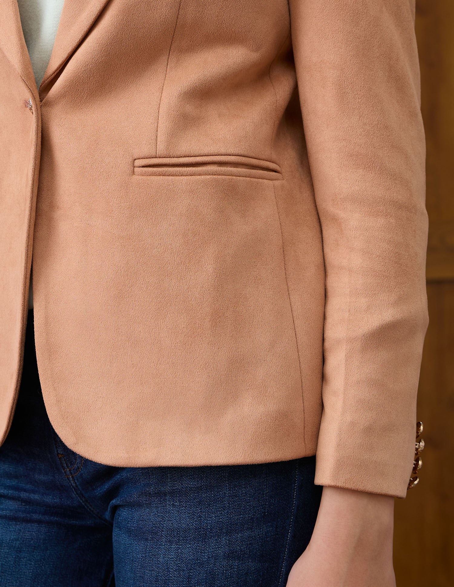 Solid Regular Fit Notch Lapel Overcoat Beige - U.S. POLO ASSN. | Large