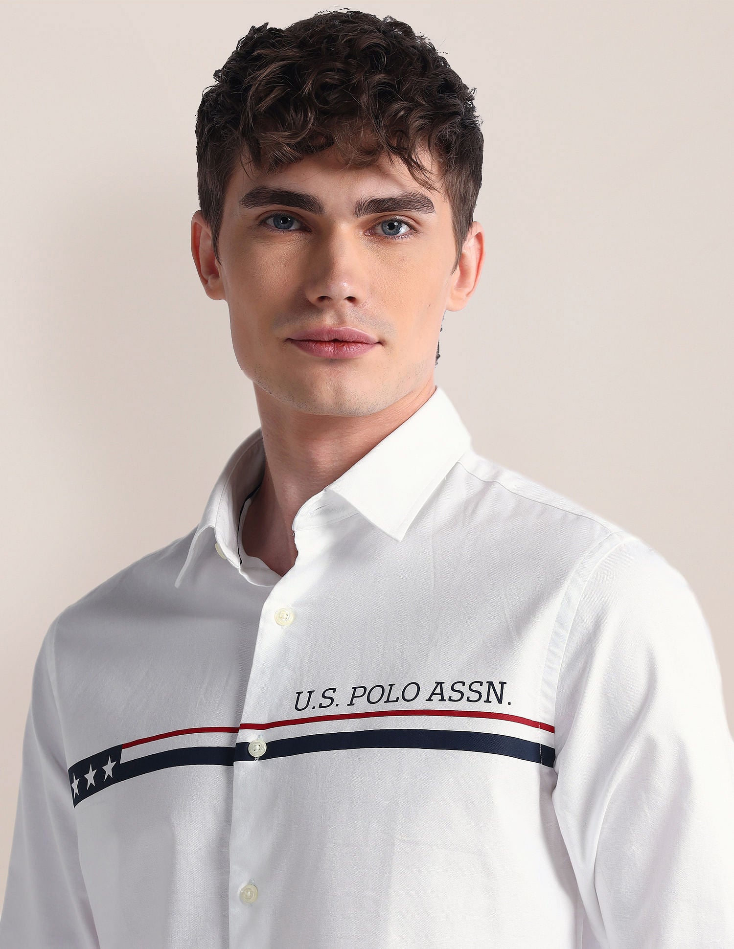 Long Sleeve Solid Brand Shirt White - U.S. POLO ASSN. | Large