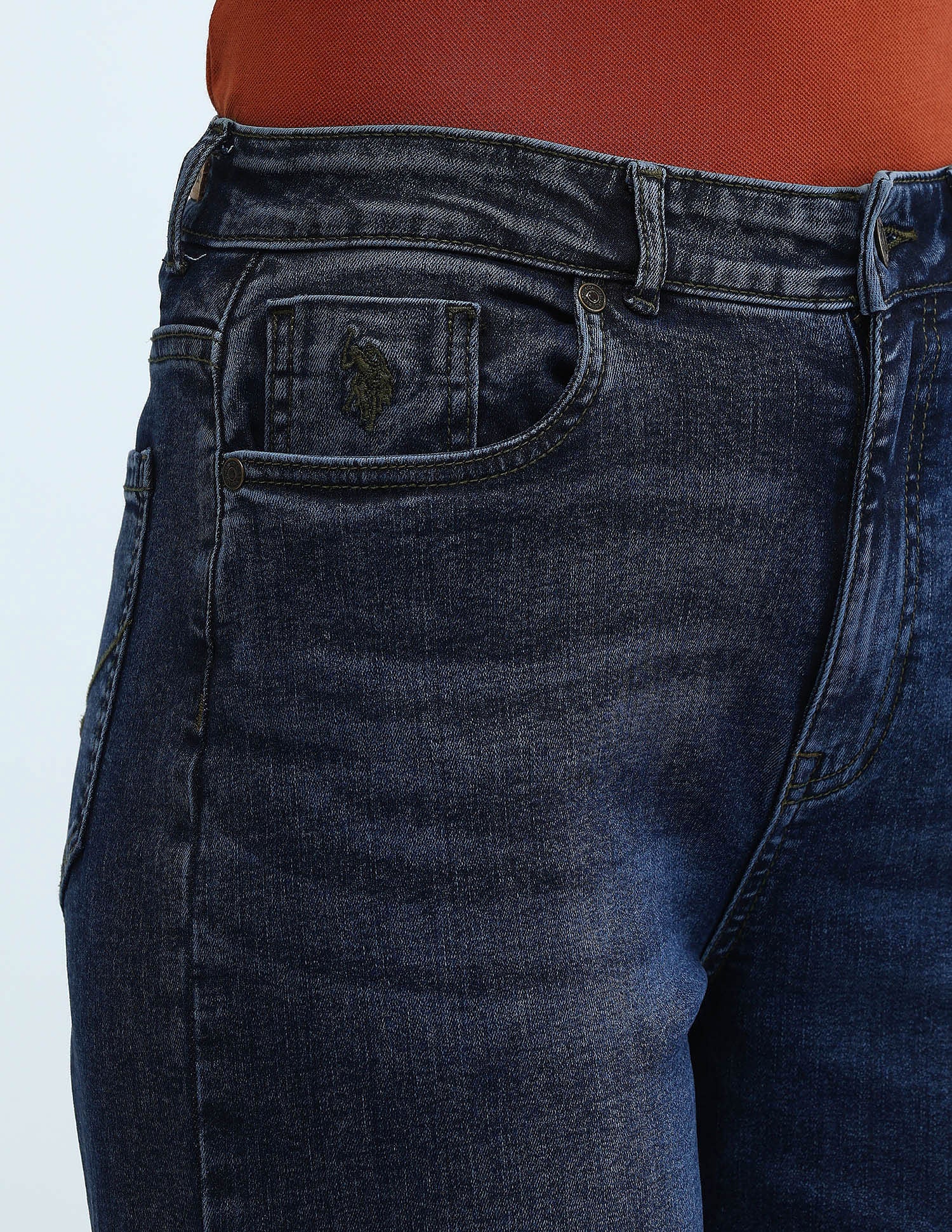 High Rise Wide Leg Jeans Dark Blue - U.S. Polo Assn. India | Large