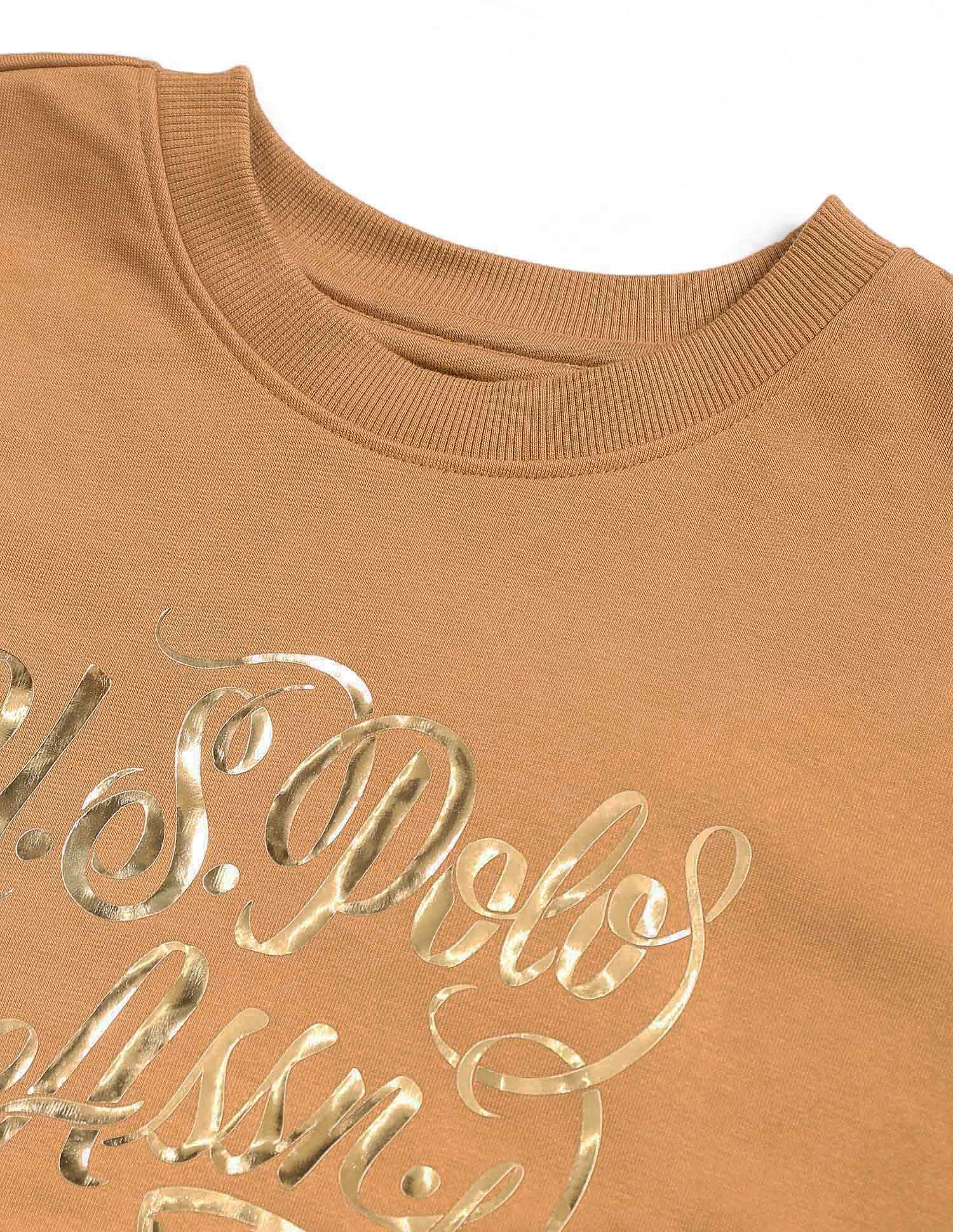 Brand Printed Regular Fit Sweatshirt Light Brown - U.S. POLO ASSN. | Large