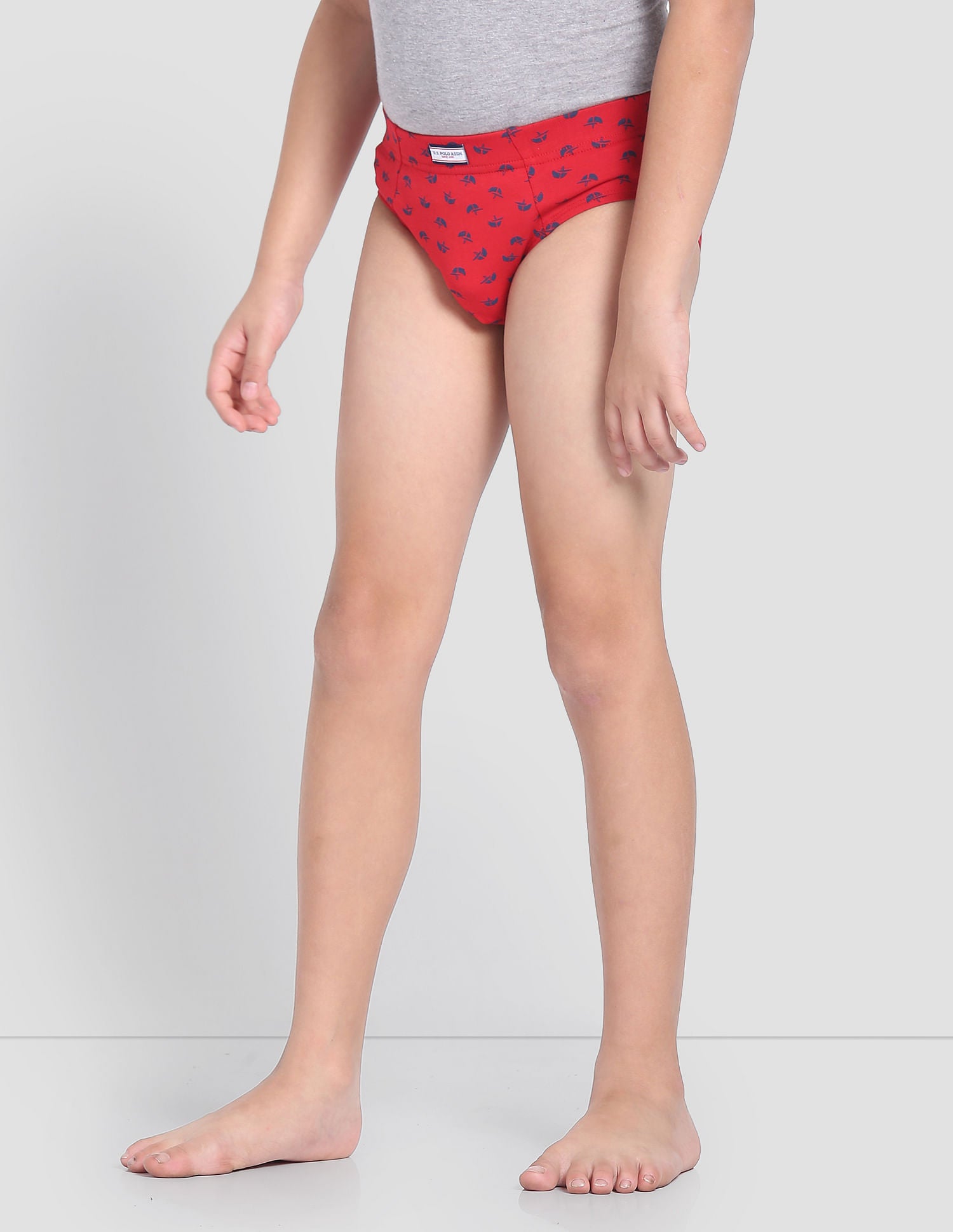 Mid Rise Cotton Spandex OKB01 Briefs - Pack Of 3 Red, Navy and Ecru - U.S. POLO ASSN. | Large