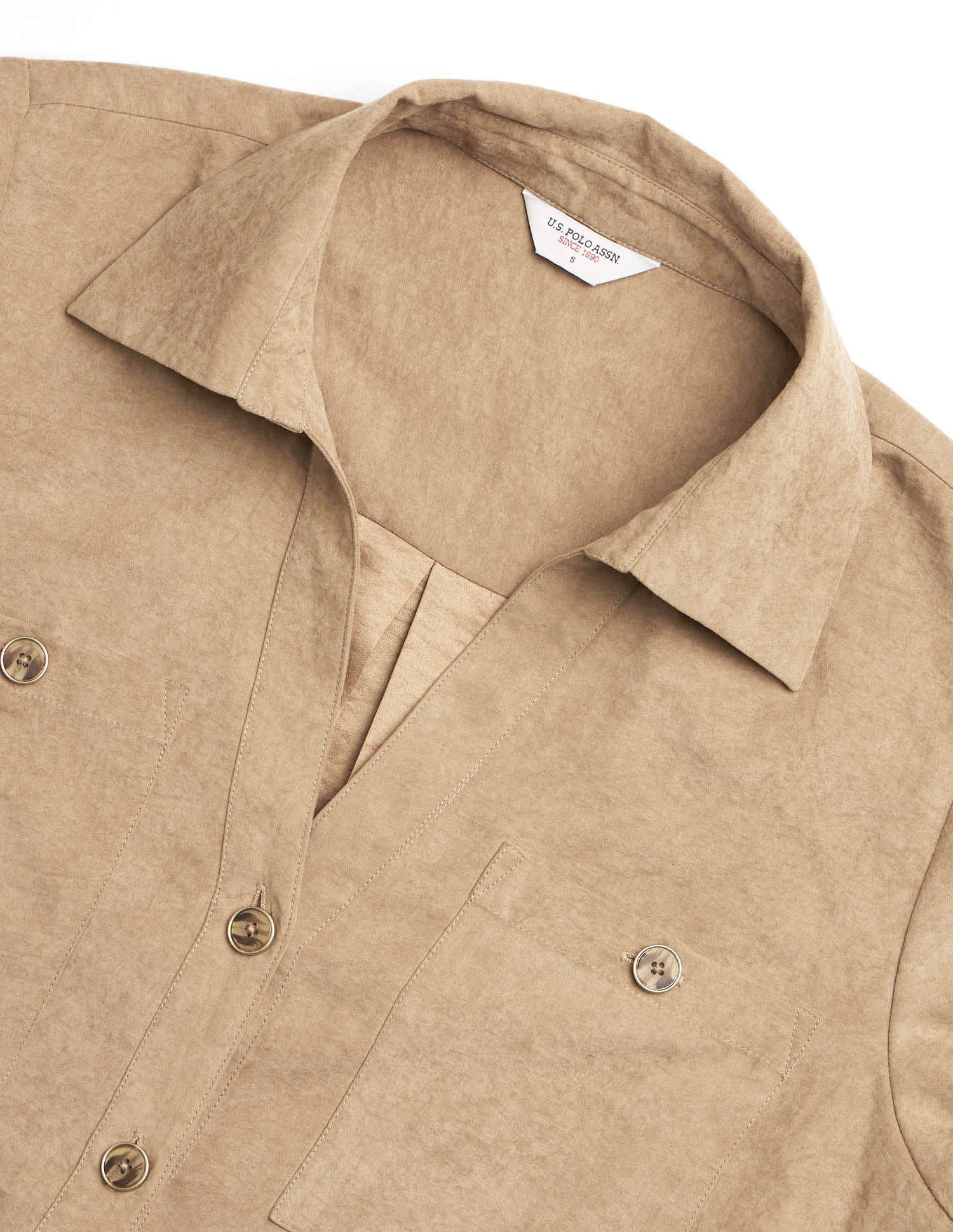 Solid Midi Shirt Dress Brown - U.S. POLO ASSN. | Large