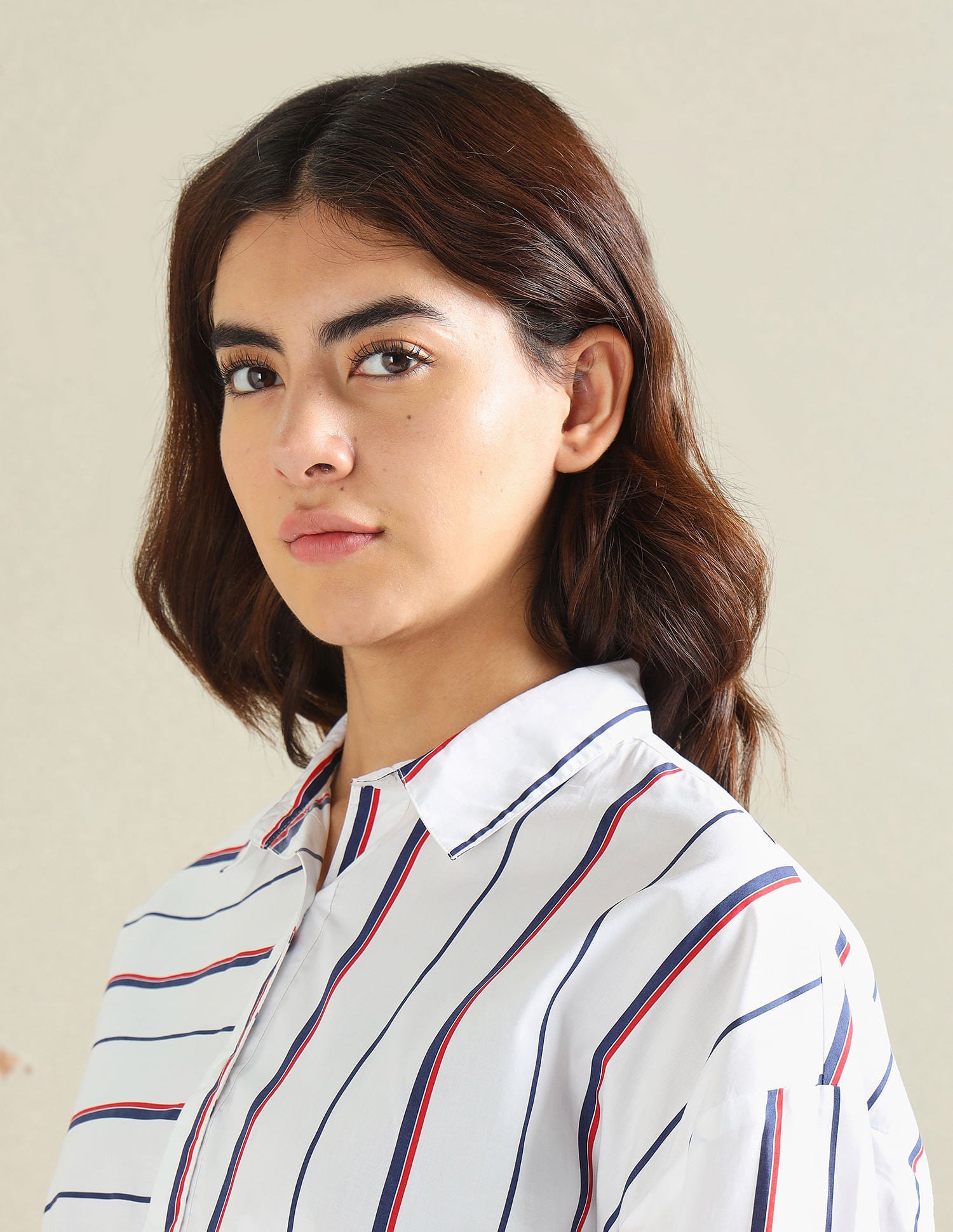 Rear Logo Multi Stripe Shirt White, Red and Blue - U.S. POLO ASSN. | Large