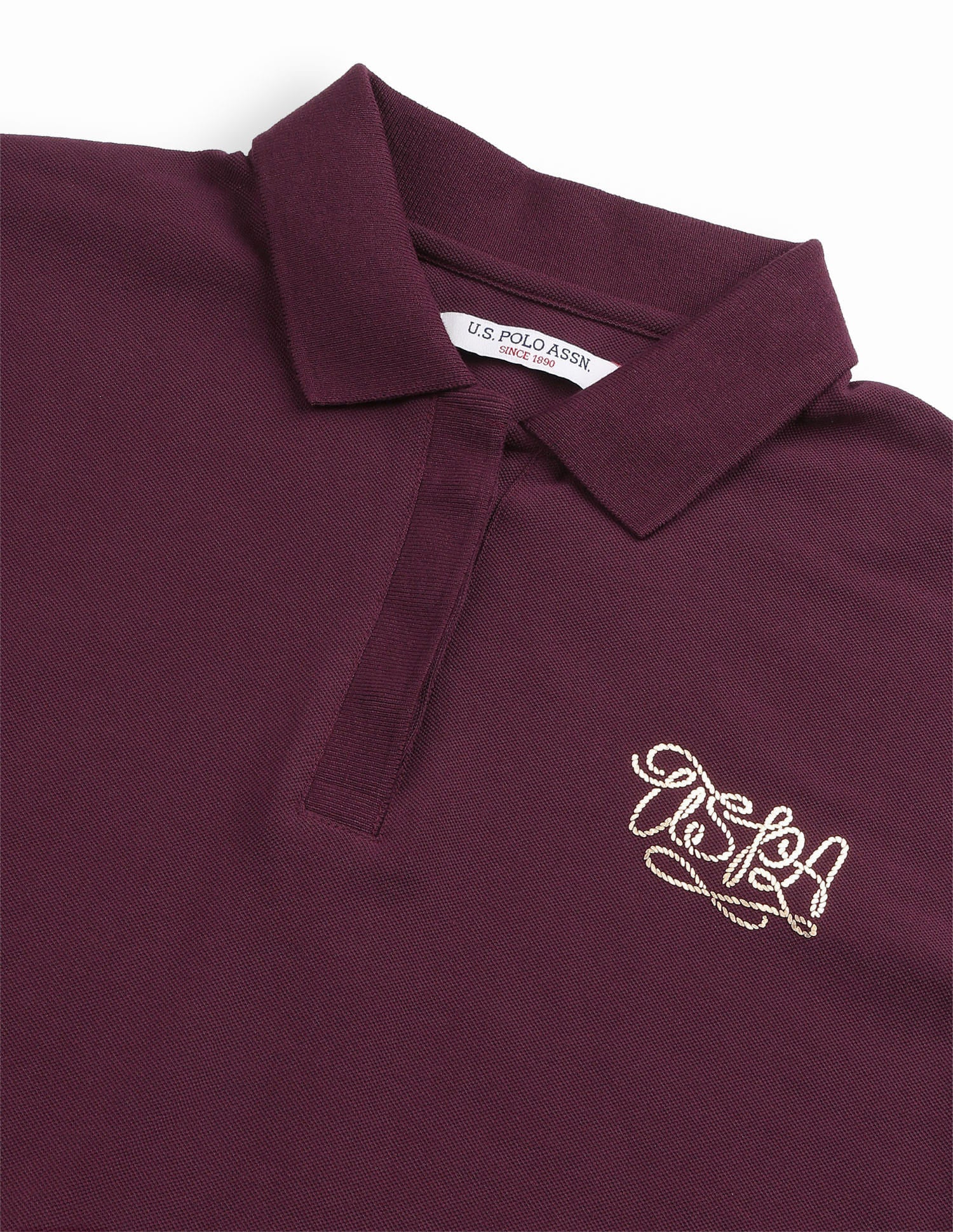 Solid Boxy Fit Polo Shirt Purple - U.S. Polo Assn. India | Large
