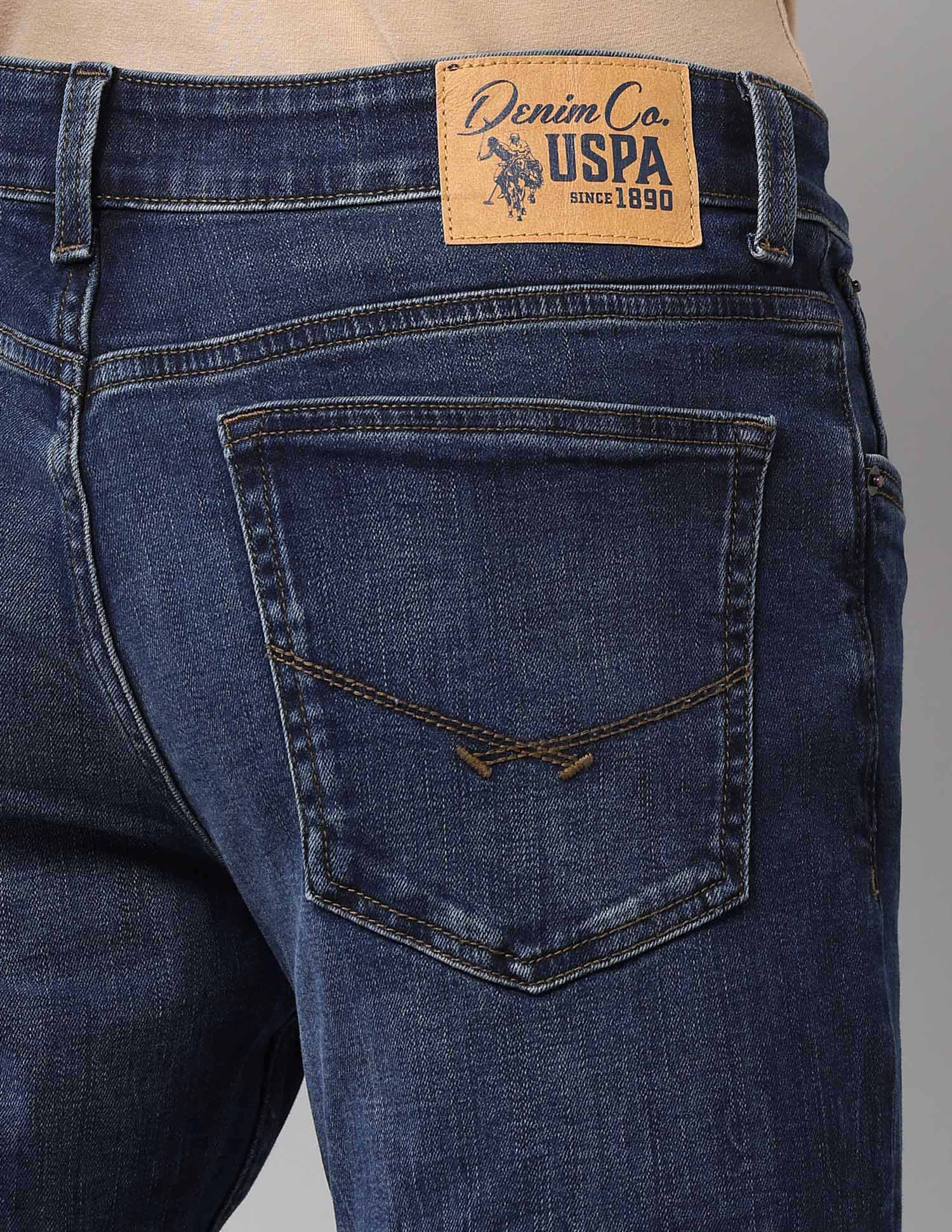 Regallo Skinny Fit Blue Vintage Jeans Rags Wash - U.S. Polo Assn. India | Large