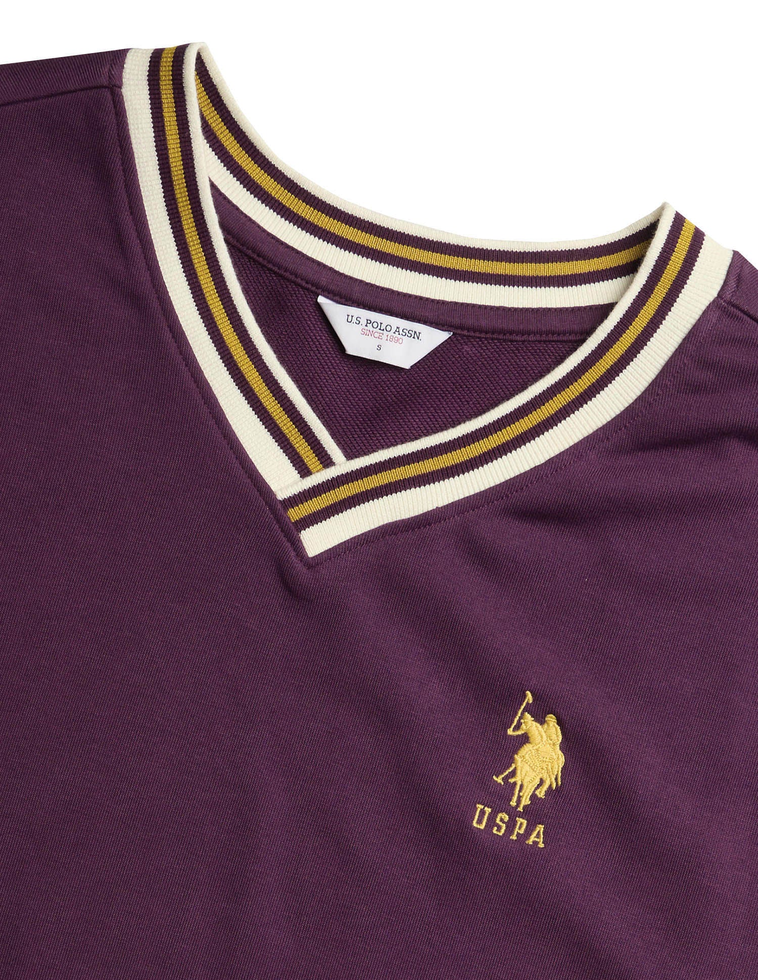 Solid Regular Fit Sweatshirt Purple - U.S. POLO ASSN. | Large