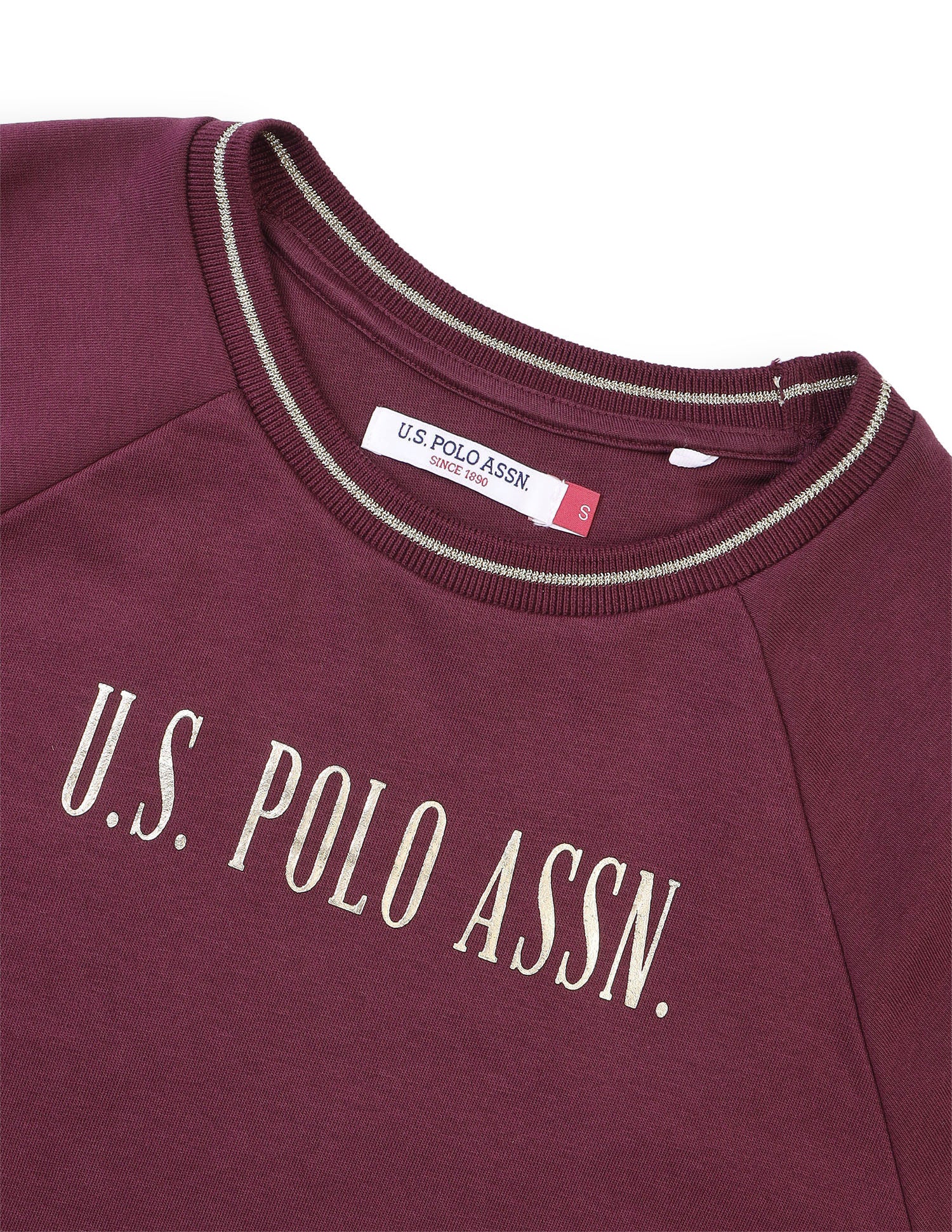 Metallic Brand Printed Regular Fit Sweatshirt Purple - U.S. Polo Assn. India | Large