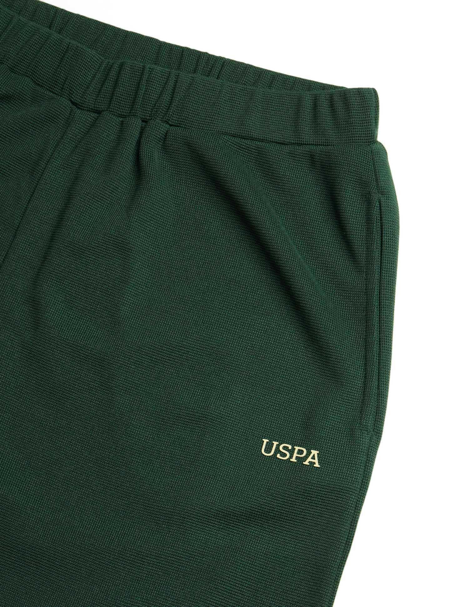 Textured Straight Fit Lounge Trousers Green - U.S. POLO ASSN. | Large