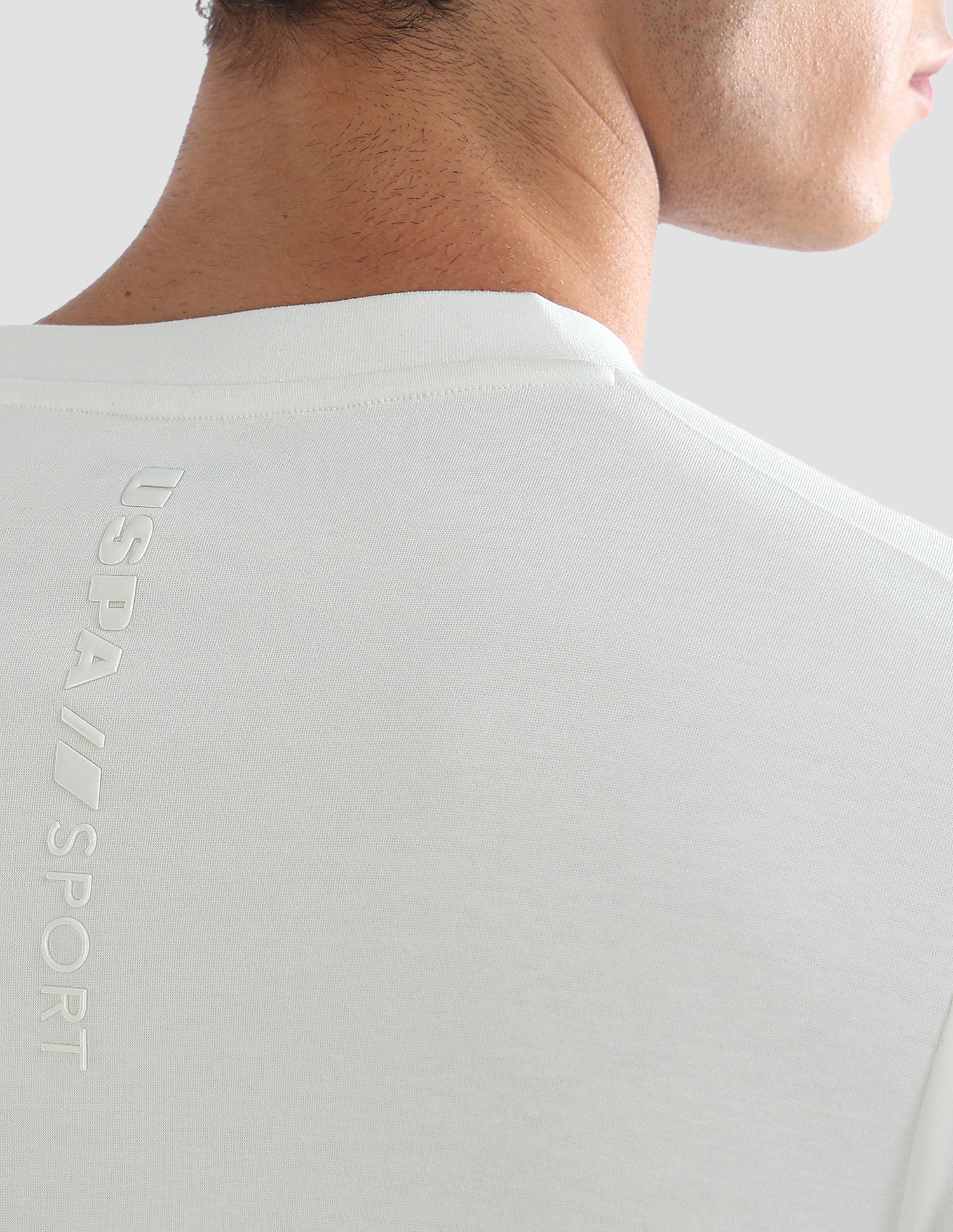 Brand Printed Slim Fit Active T-Shirt Off White - U.S. Polo Assn. India | Large