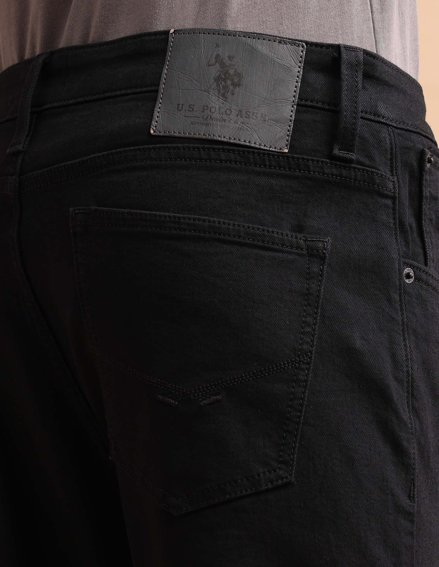 Henry Tapered Cropped Fit Black Jeans Black - U.S. POLO ASSN. | Large