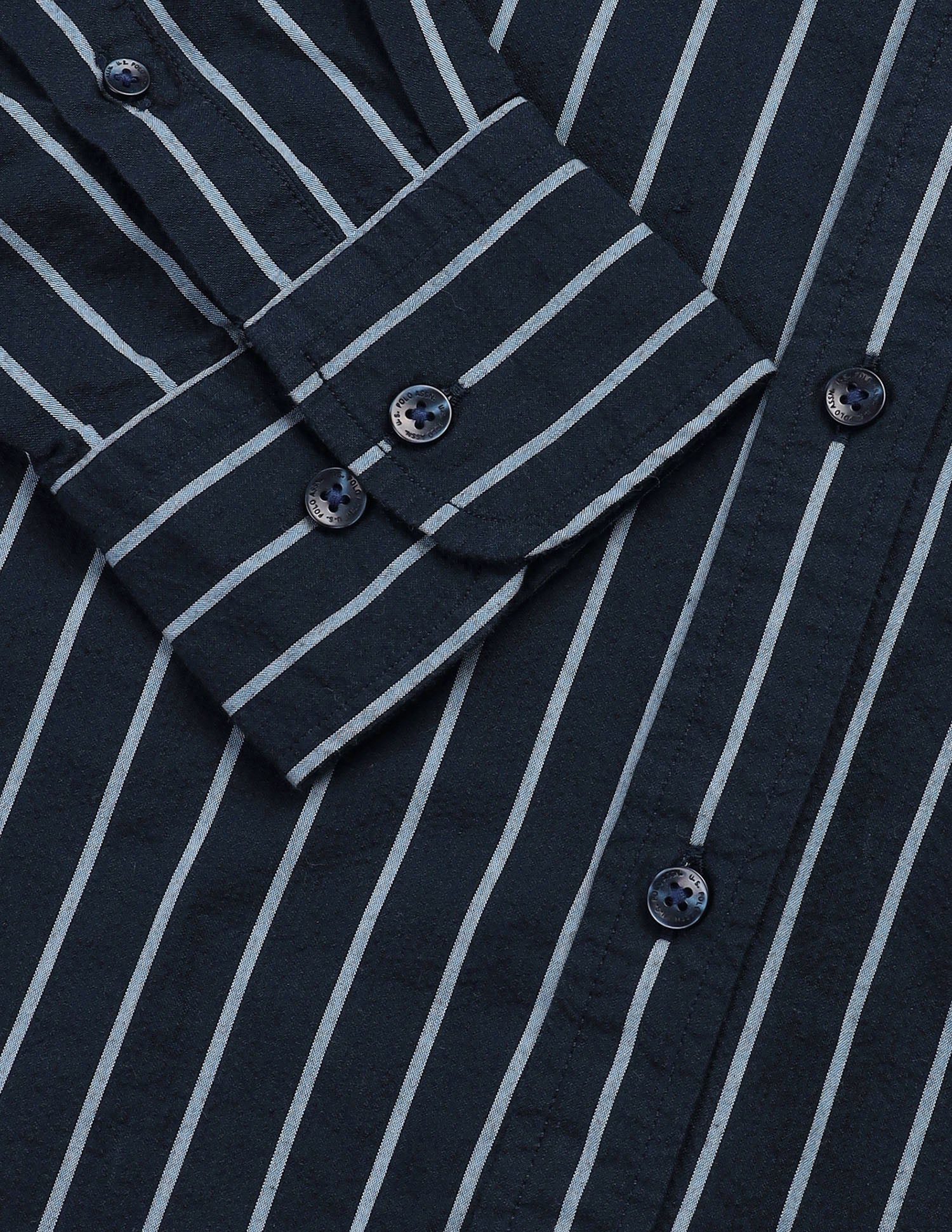 Seersucker Vertical Striped Shirt Navy - U.S. Polo Assn. India | Large