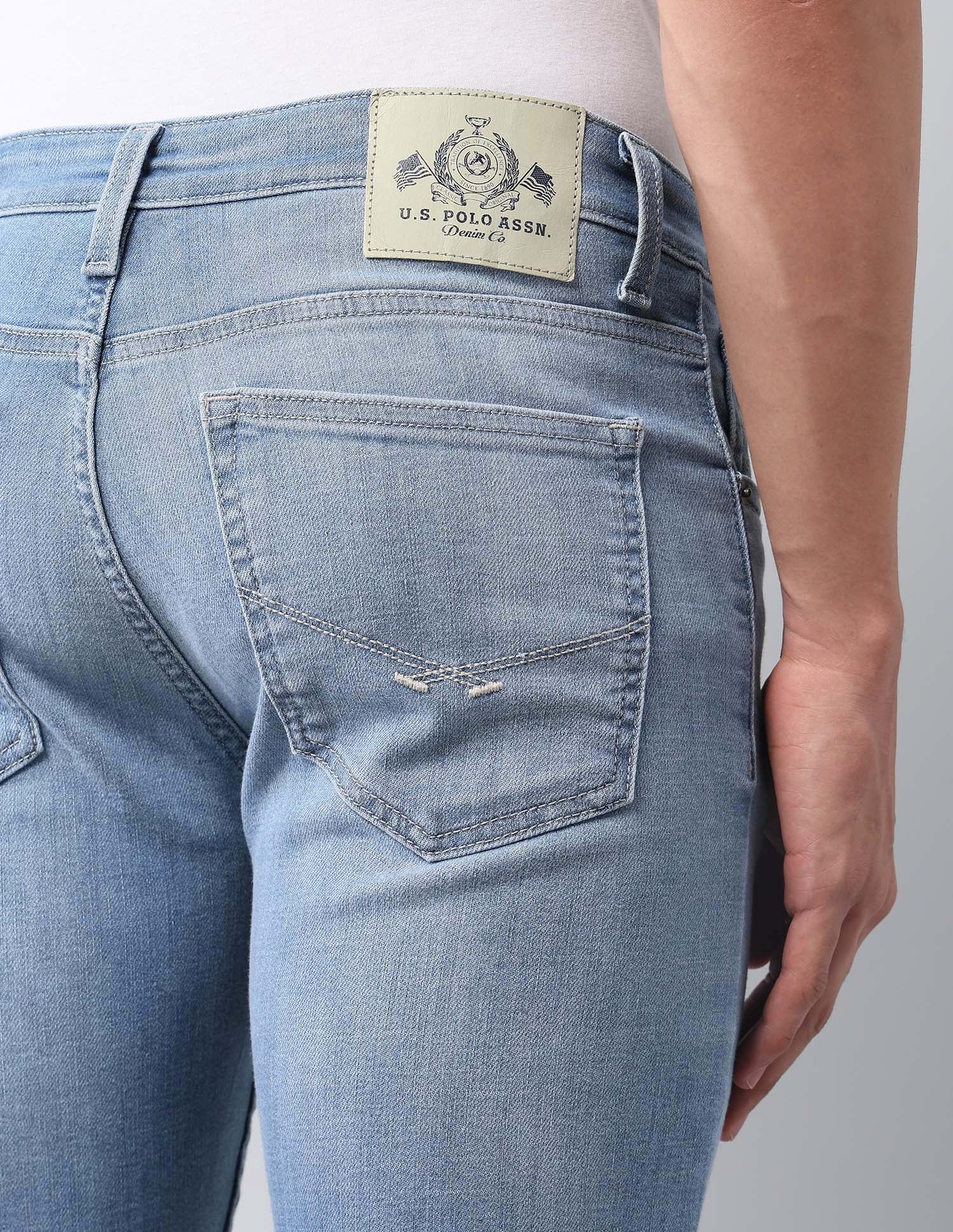 Regallo Skinny Fit Blue Jeans Light Blue - U.S. Polo Assn. India | Large