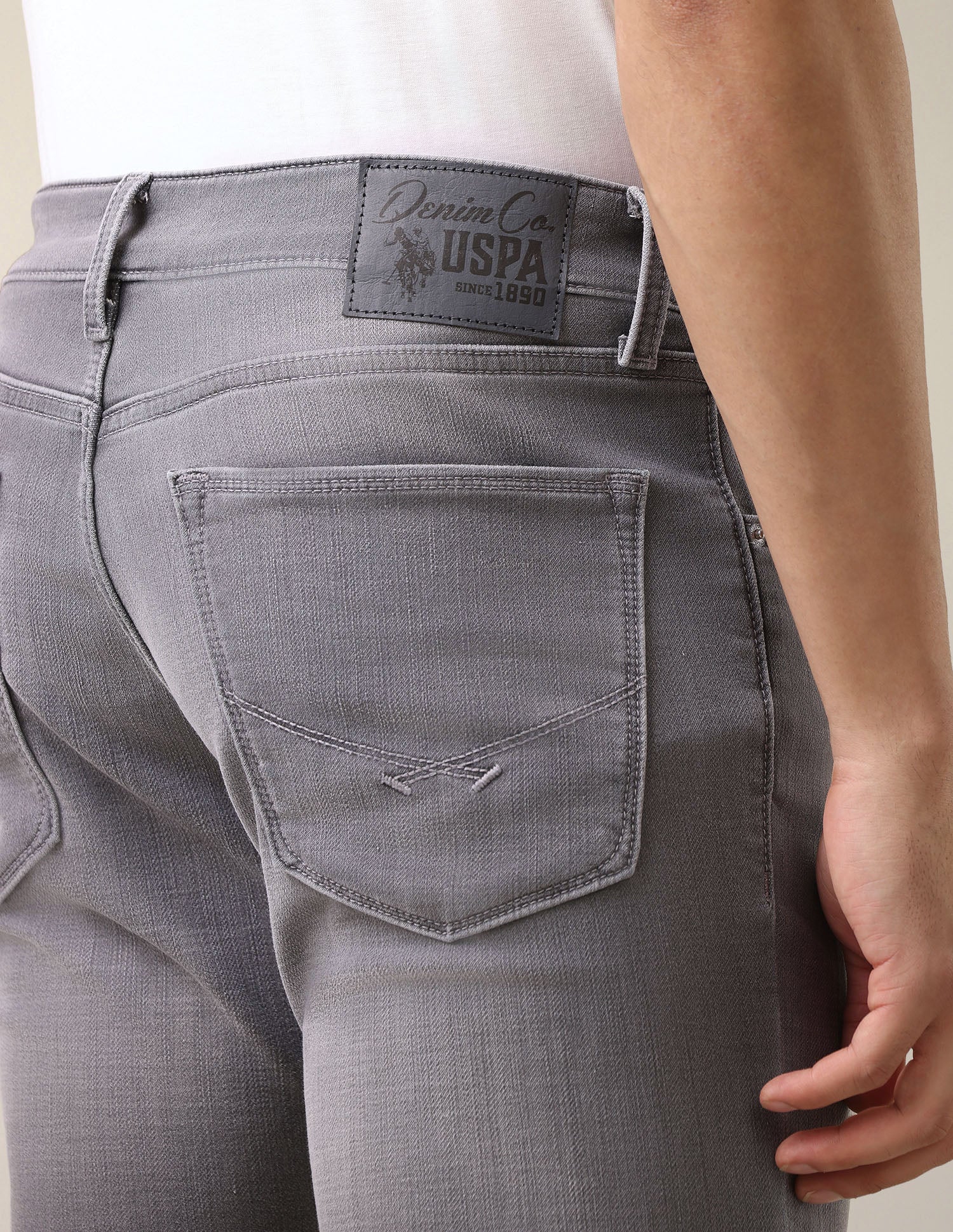 Brandon Slim-Tapered Fit Grey Jeans Grey - U.S. Polo Assn. India | Large