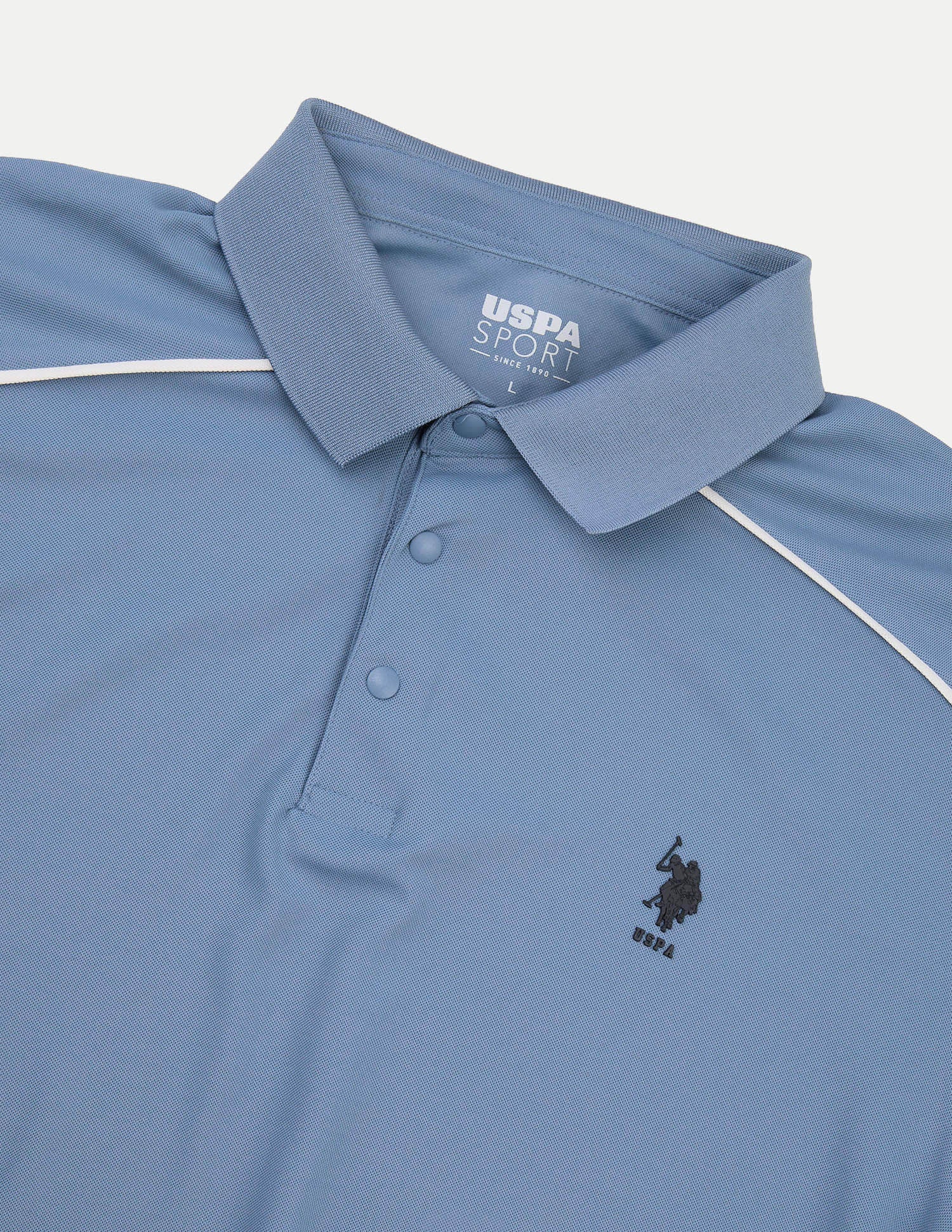 Solid Regular Fit Active Polo Shirt Blue - U.S. Polo Assn. India | Large