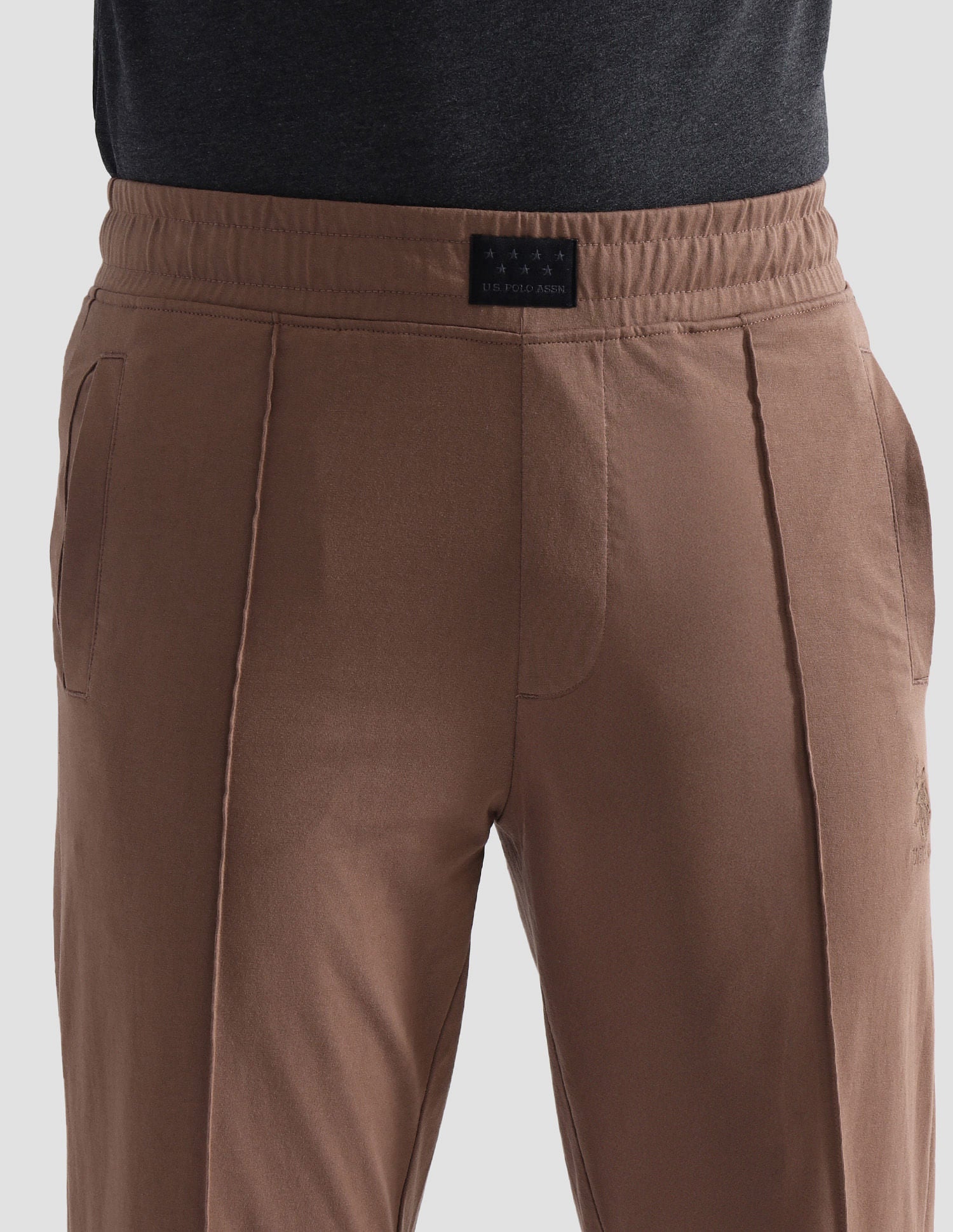 Solid Comfort Fit OJ006 Lounge Joggers - Pack Of 1 Beige - U.S. POLO ASSN. | Large