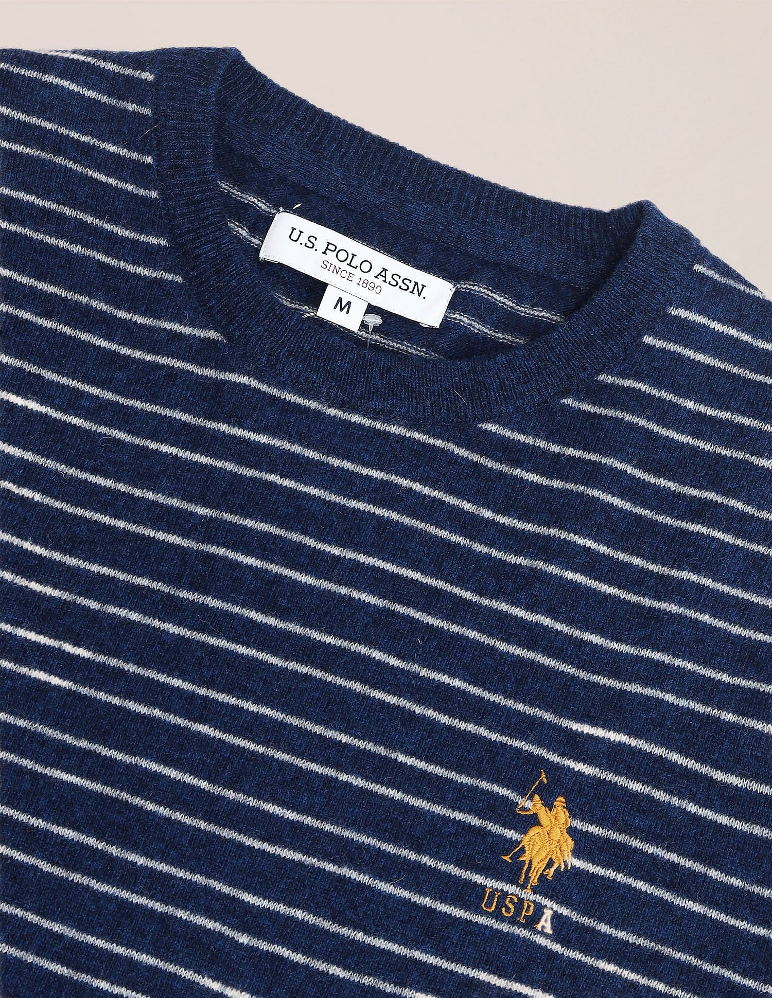Regular Fit Striped Sweater Blue - U.S. Polo Assn. India | Large