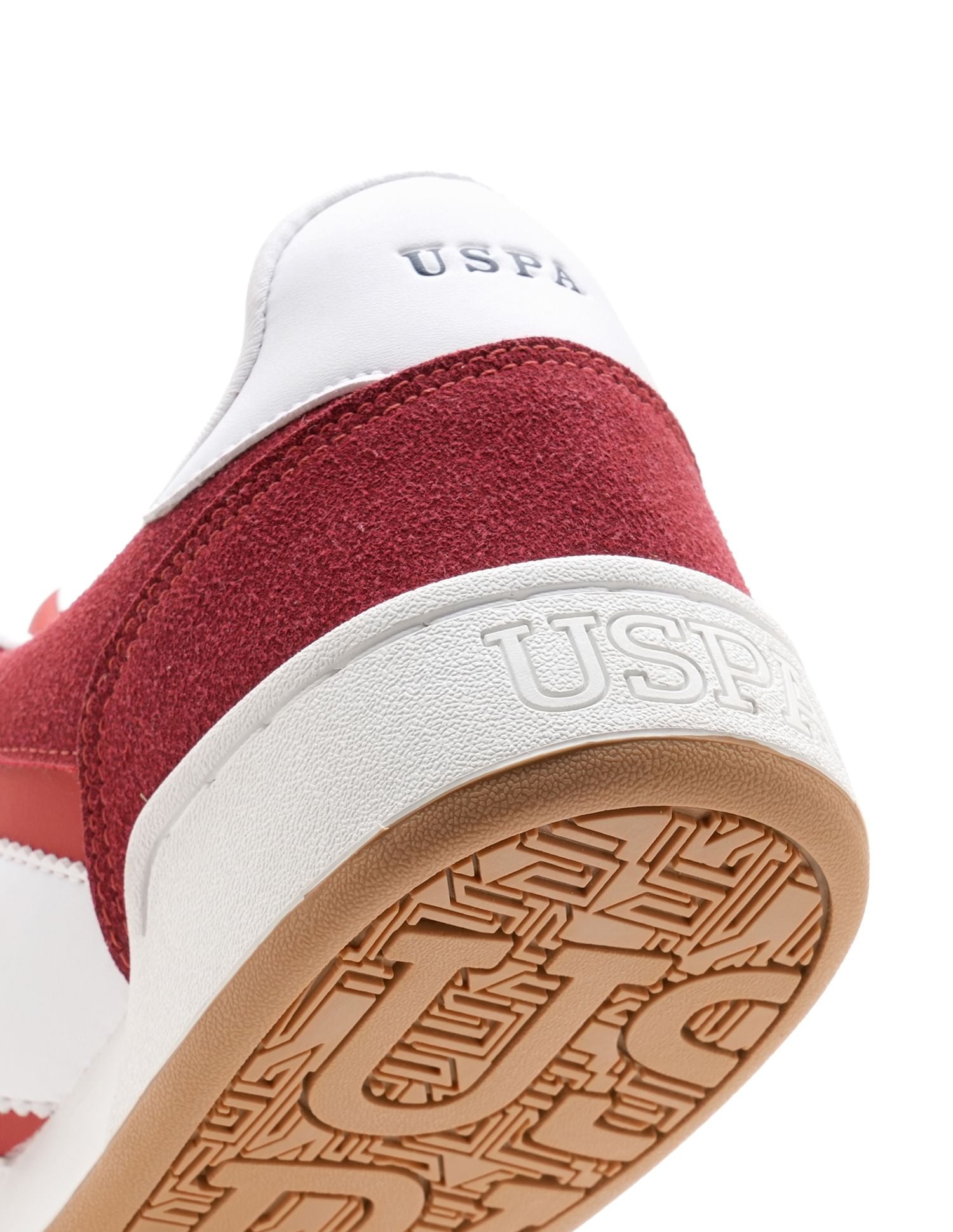 Men Gren Suede Colourblocked Sneakers Dark Red - U.S. POLO ASSN. | Large