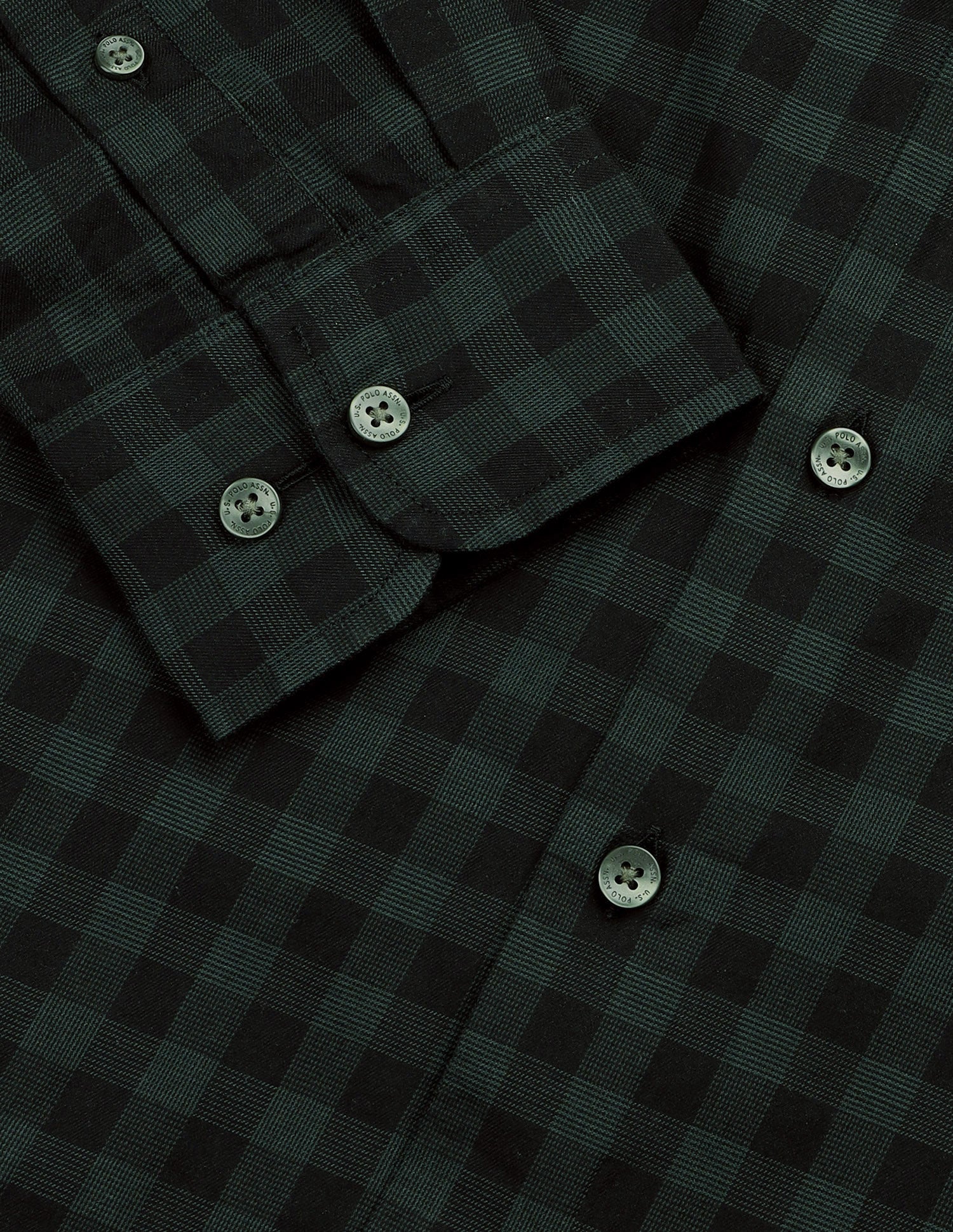 Twill Gingham Checked Shirt Olive - U.S. Polo Assn. India | Large