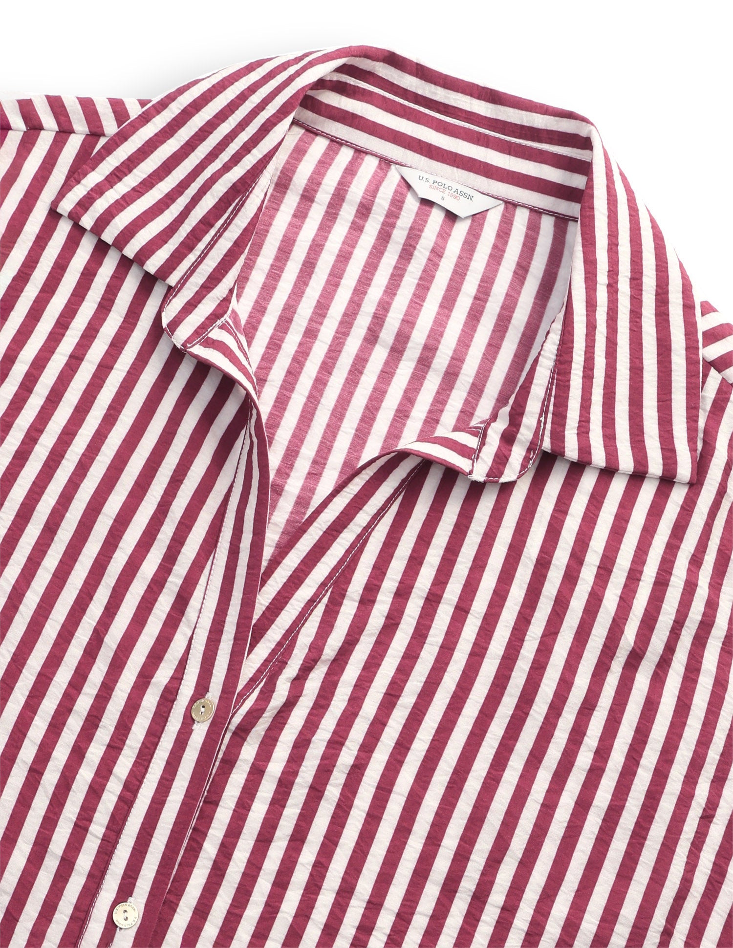 Vertical Striped Relaxed Fit Shirt Red - U.S. Polo Assn. India | Large