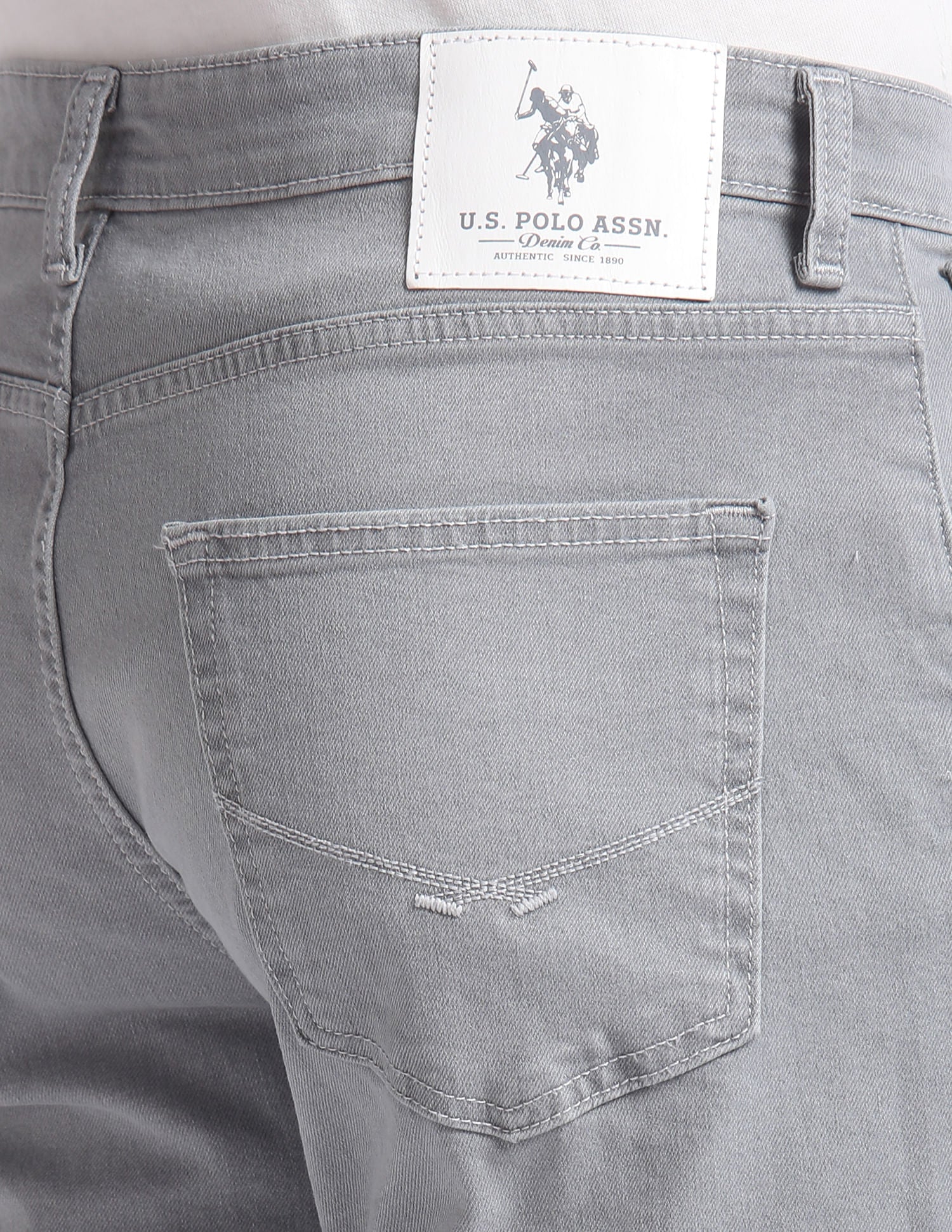 Harold Slim Straight Fit Blue Jeans Grey - U.S. Polo Assn. India | Large
