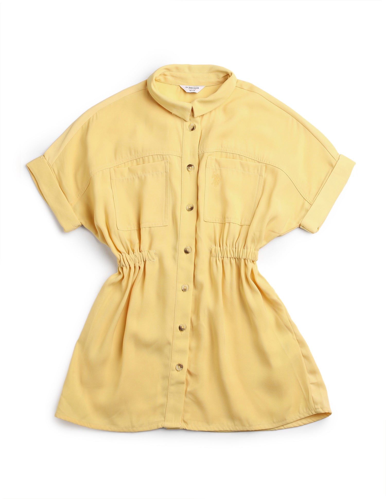 Girls Solid Shirt Dress Yellow - U.S. POLO ASSN. | Large