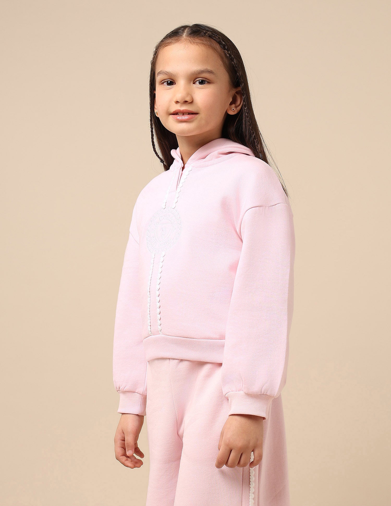 Girls Brand Embroidered Regular Fit Sweatshirt Light Pink - U.S. POLO ASSN. | Large
