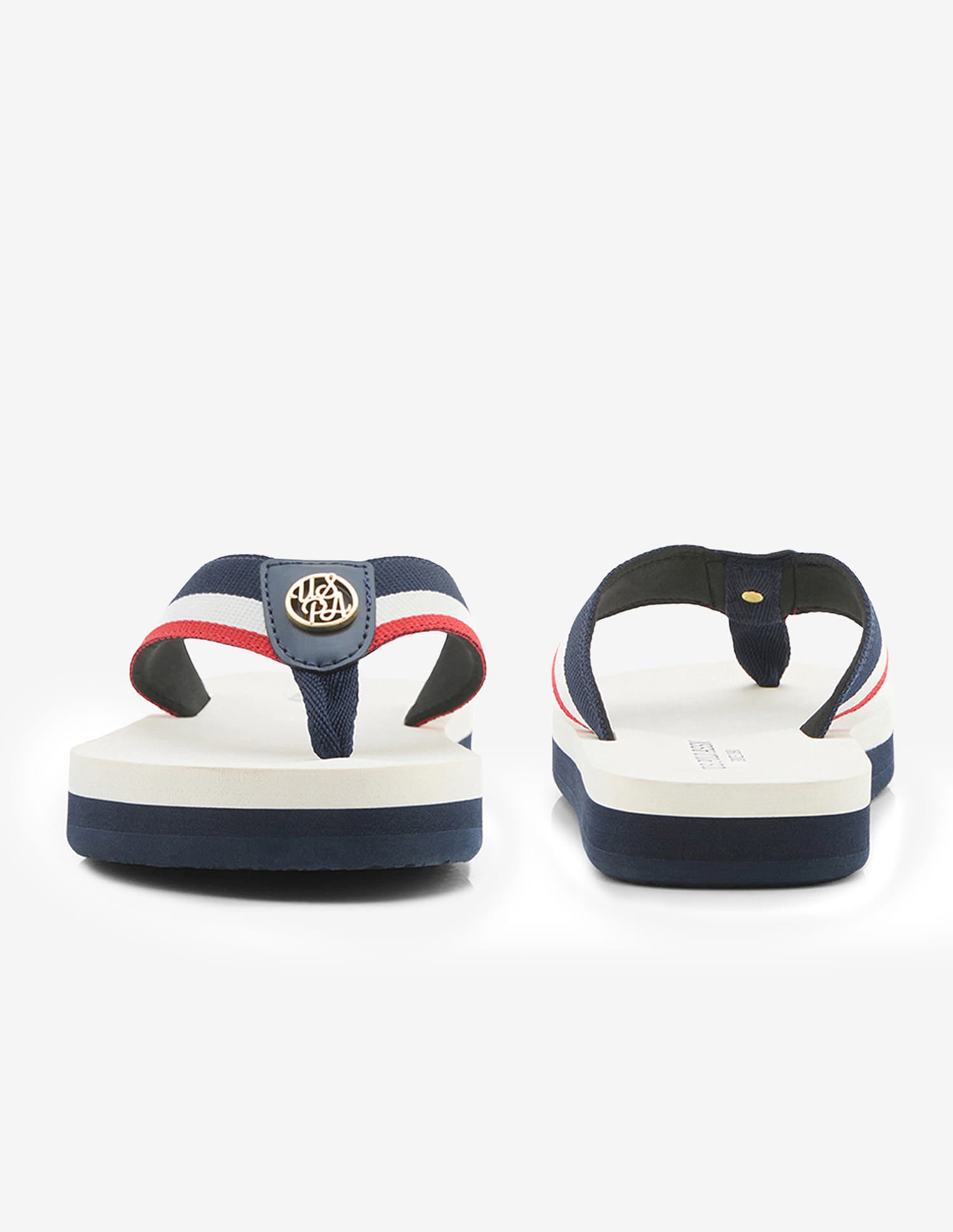 Miyabi Striped Flip Flops White - U.S. Polo Assn. India | Large