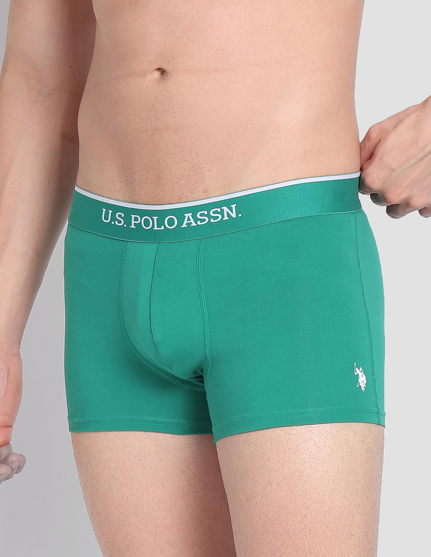 Mid Rise ET004 Trunks - Pack Of 3 Black, Green And Navy - U.S. POLO ASSN. | Large