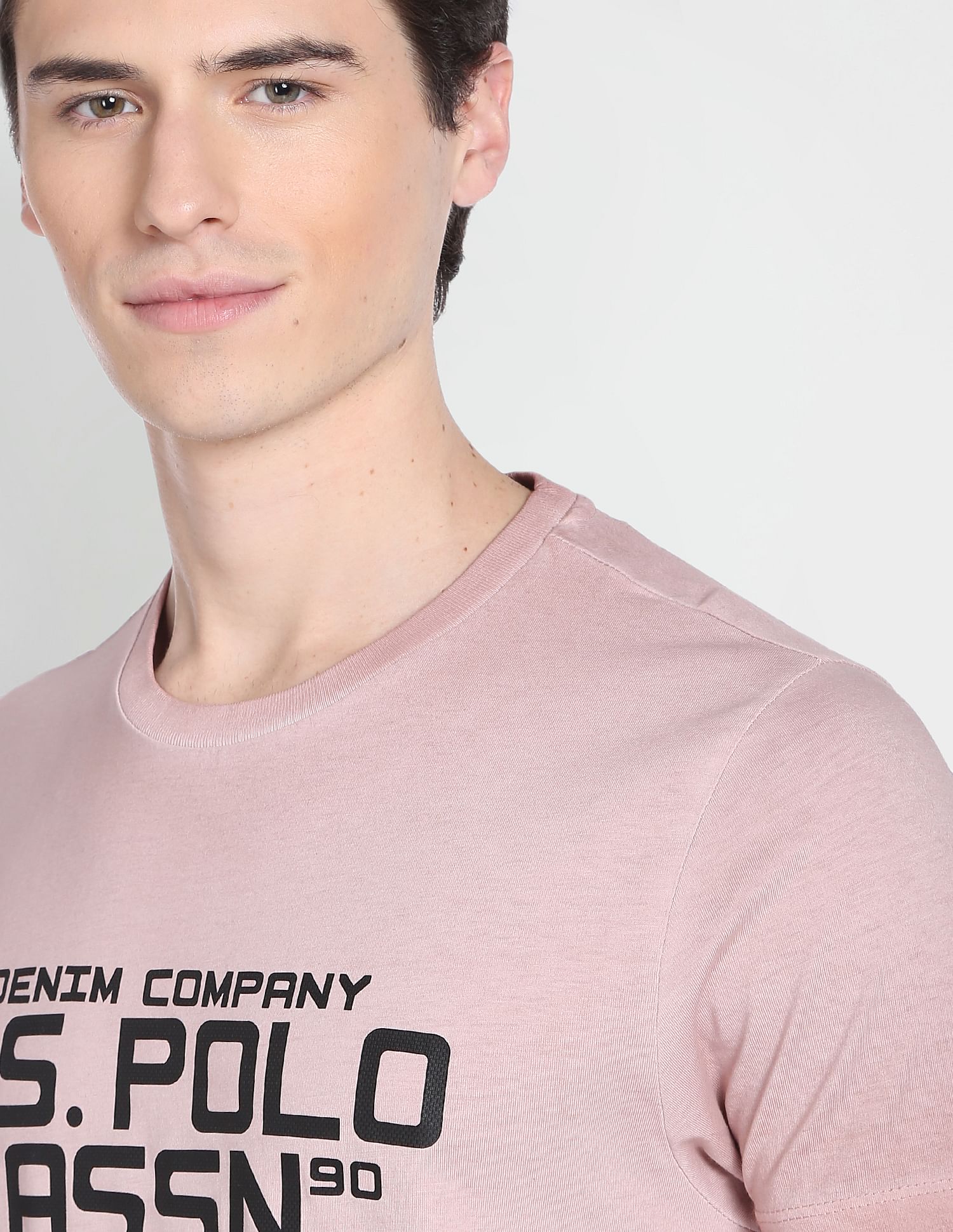 Iconic Brand Print T-Shirt Dusty Pink - U.S. Polo Assn. India | Large