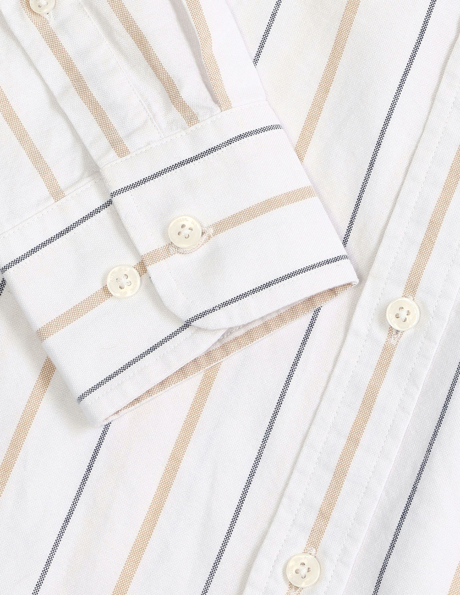 Tailored Fit Oxford Striped Shirt White - U.S. POLO ASSN. | Large