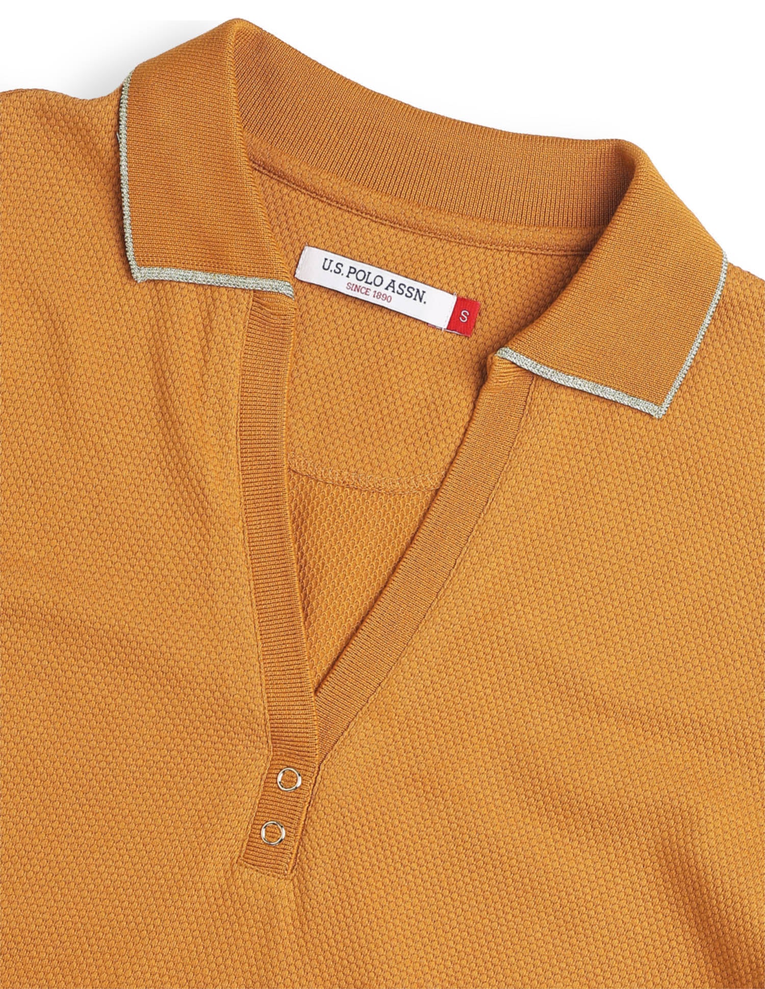 Textured Regular Fit Polo Shirt Orange - U.S. Polo Assn. India | Large