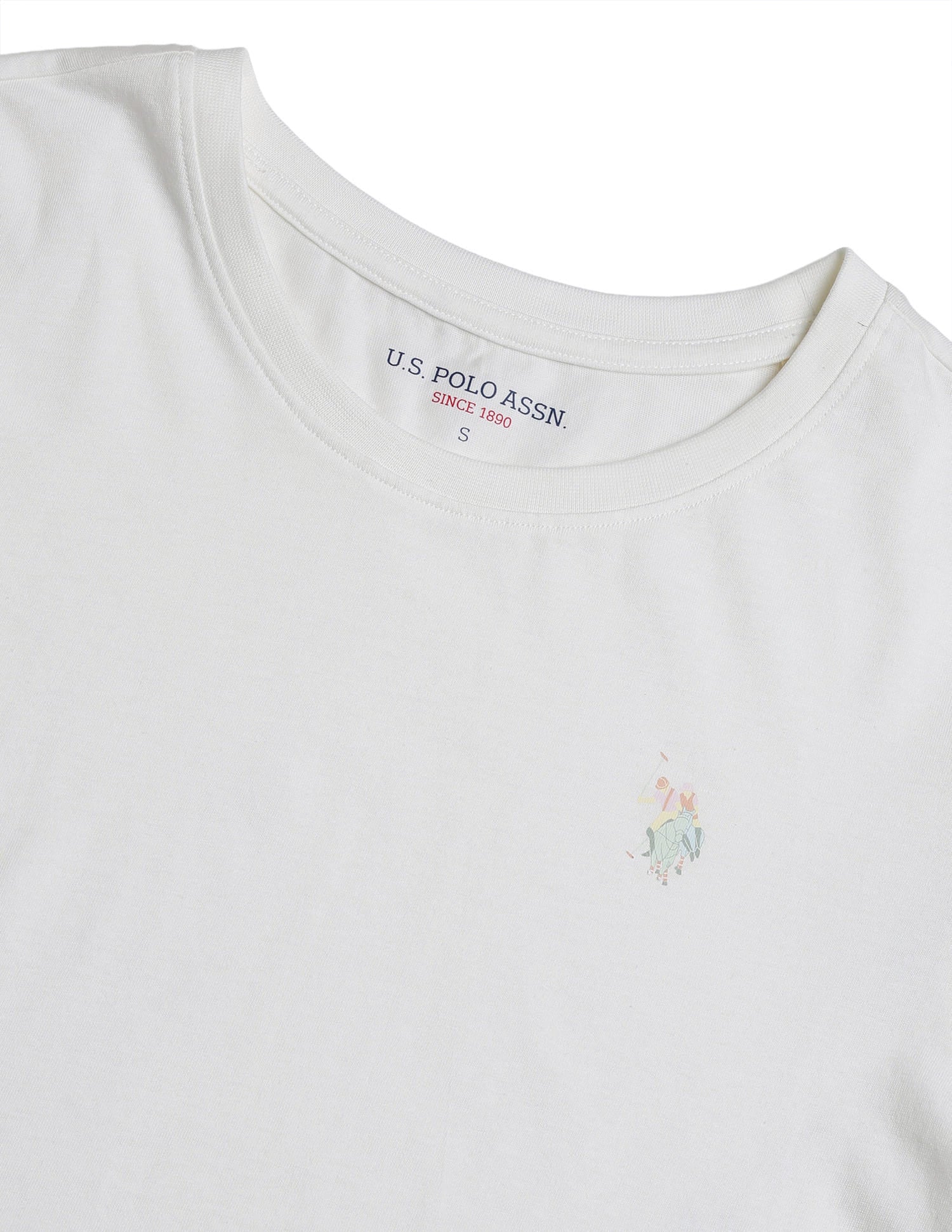 Regular Fit Solid T-Shirt White - U.S. Polo Assn. India | Large