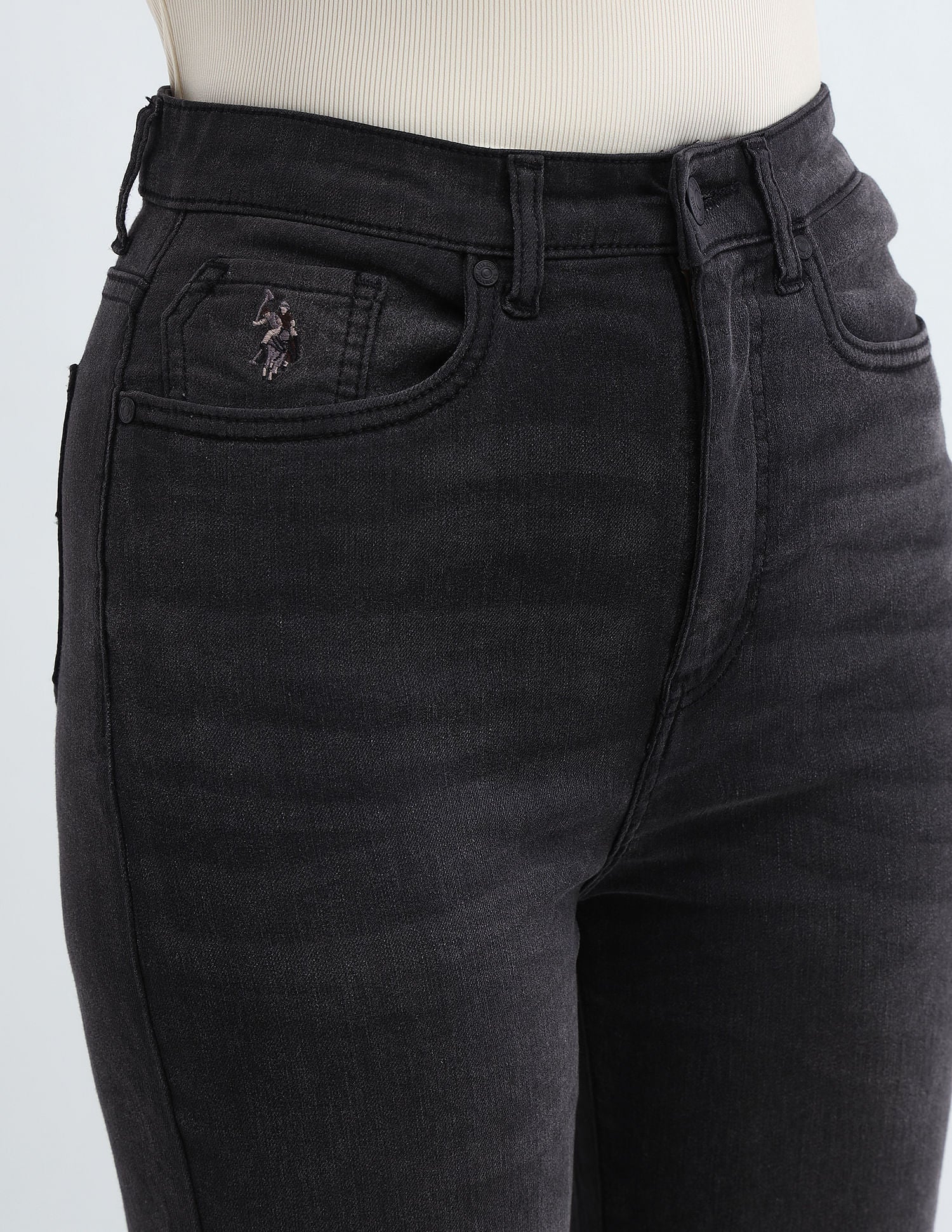 Ultra High Rise Bootcut Jeans Dark Grey - U.S. POLO ASSN. | Large