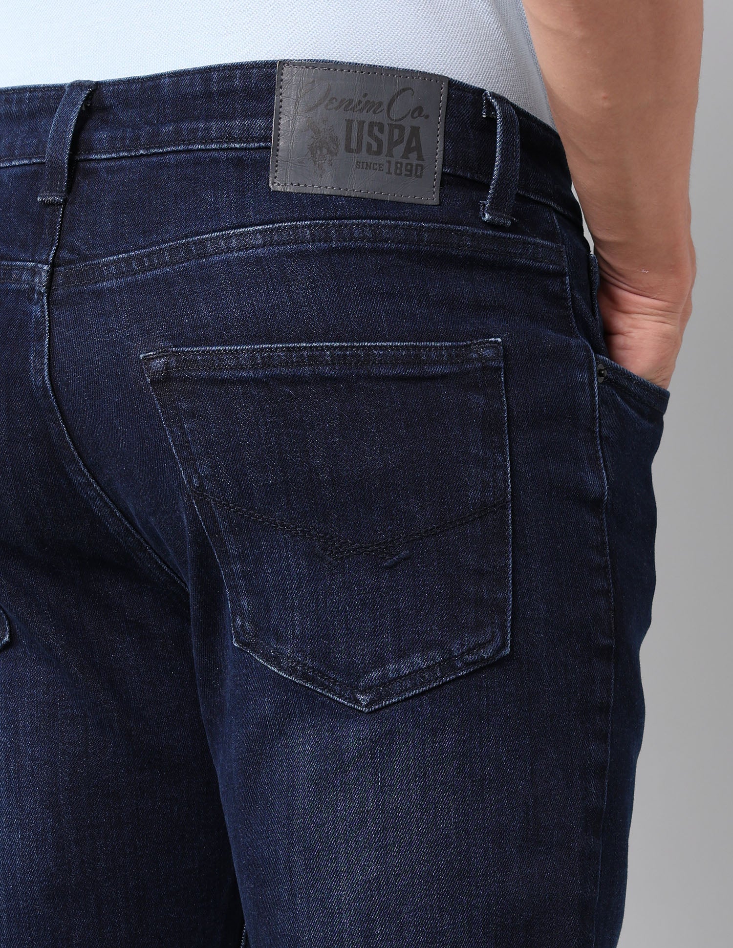 Cole Comfort Cropped Fit Blue Jeans Blue - U.S. Polo Assn. India | Large