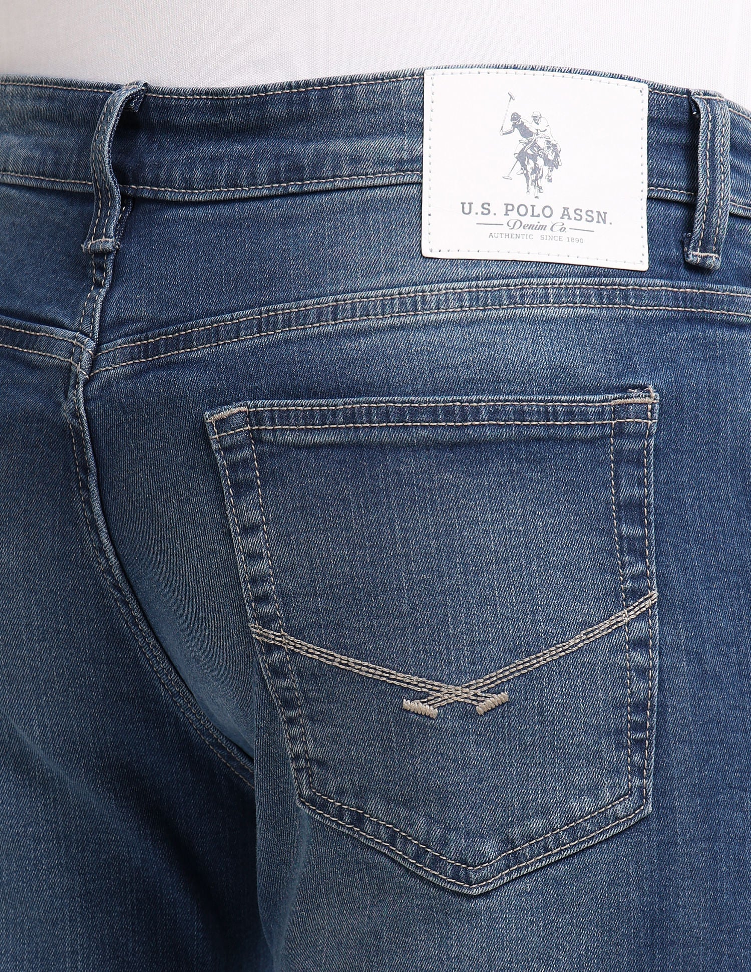 Brandon Slim Tapered Blue Jeans Blue - U.S. Polo Assn. India | Large