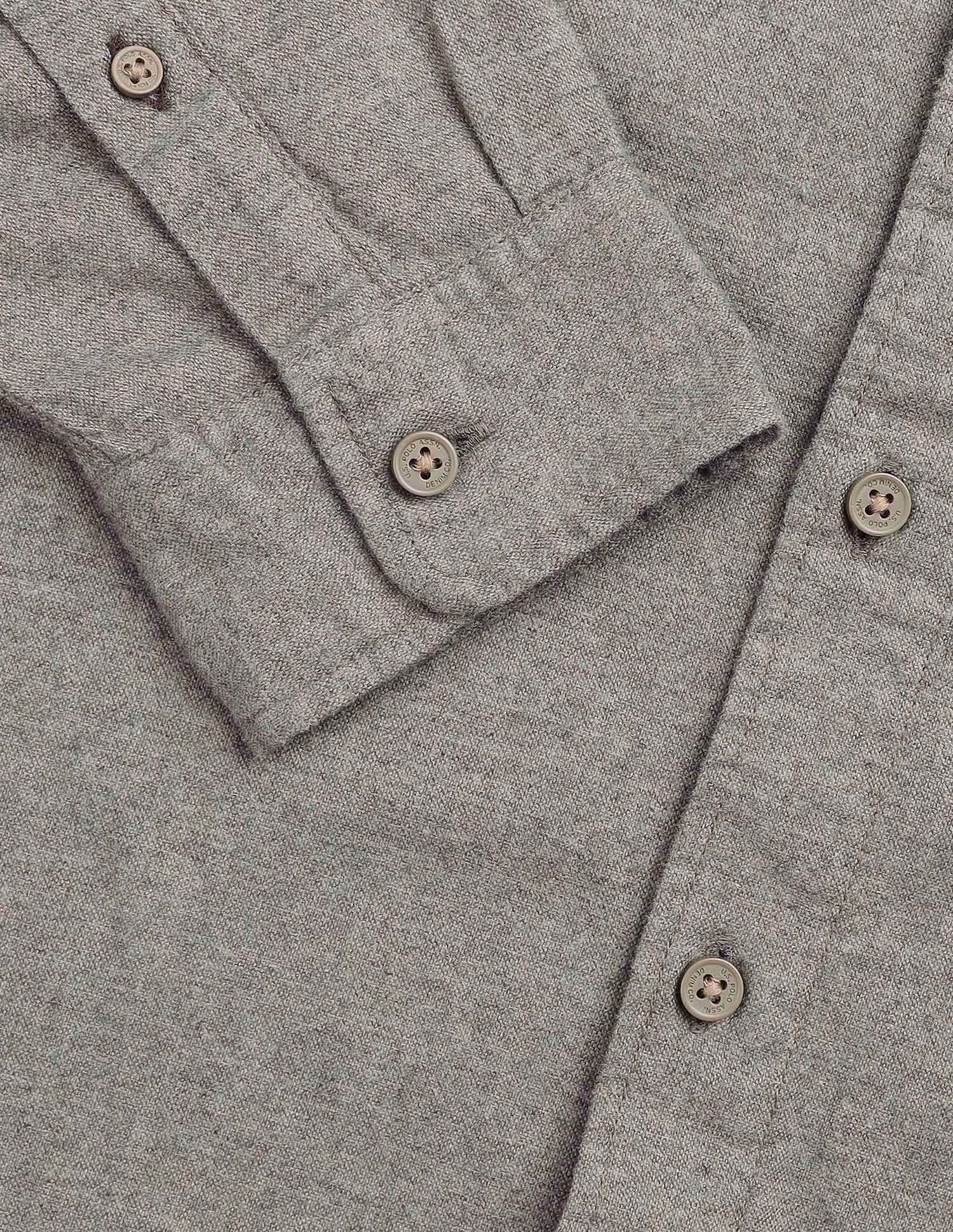 Solid Regular Fit Shirt Light Brown - U.S. POLO ASSN. | Large